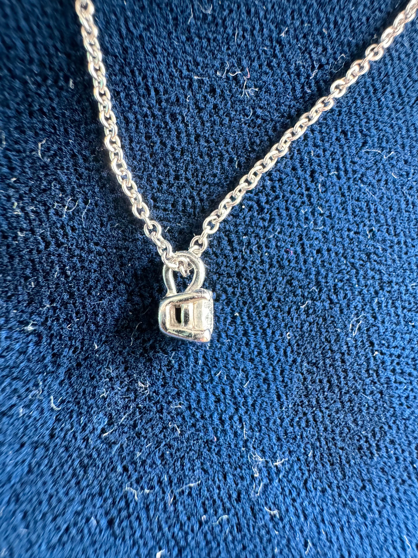 Tiffany & Co Platinum Solitaire Pendant Necklace 18" with Round Diamond