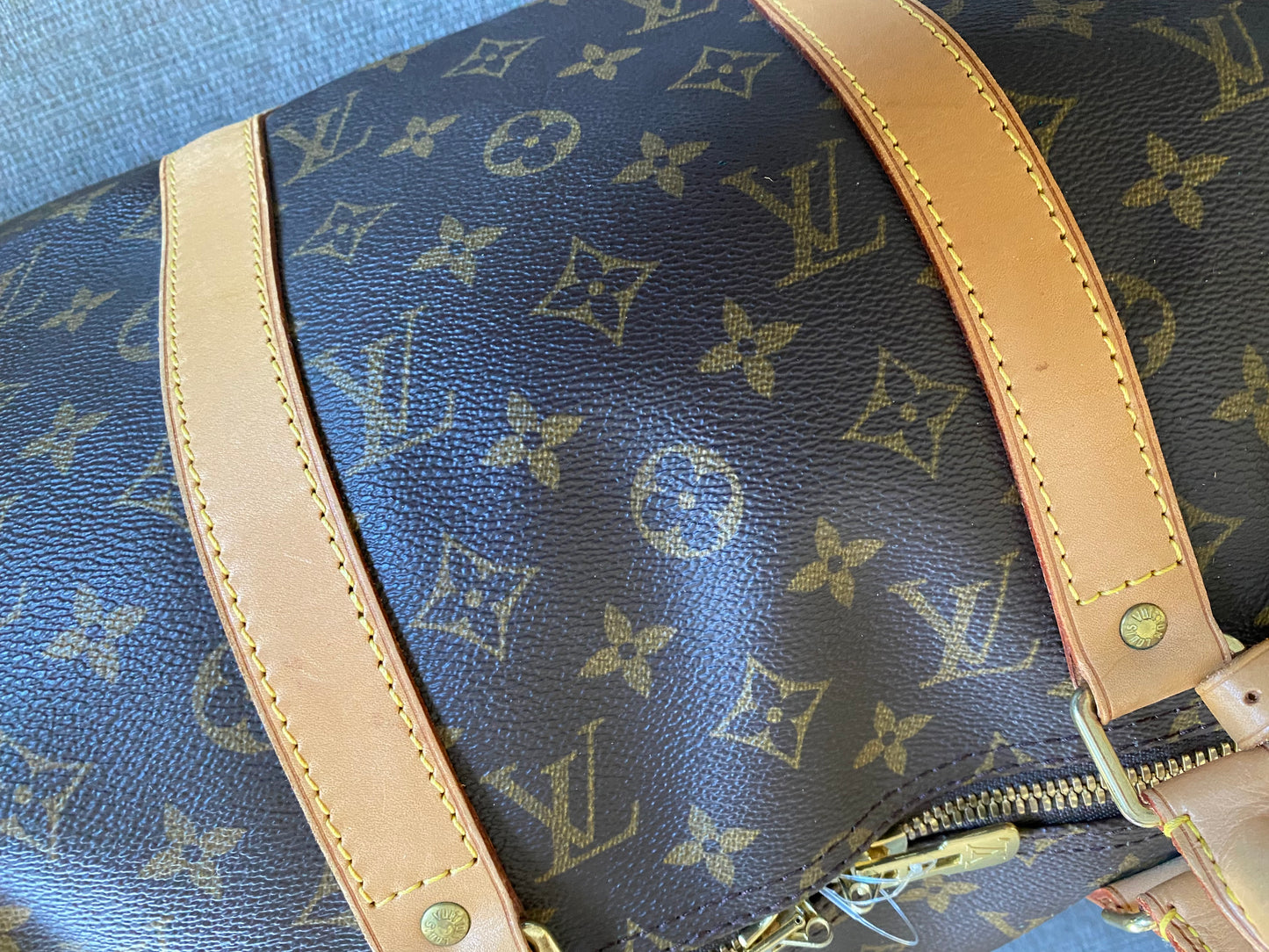 Louis Vuitton Keepall 50 Brown Canvas Duffle Travel Bag
