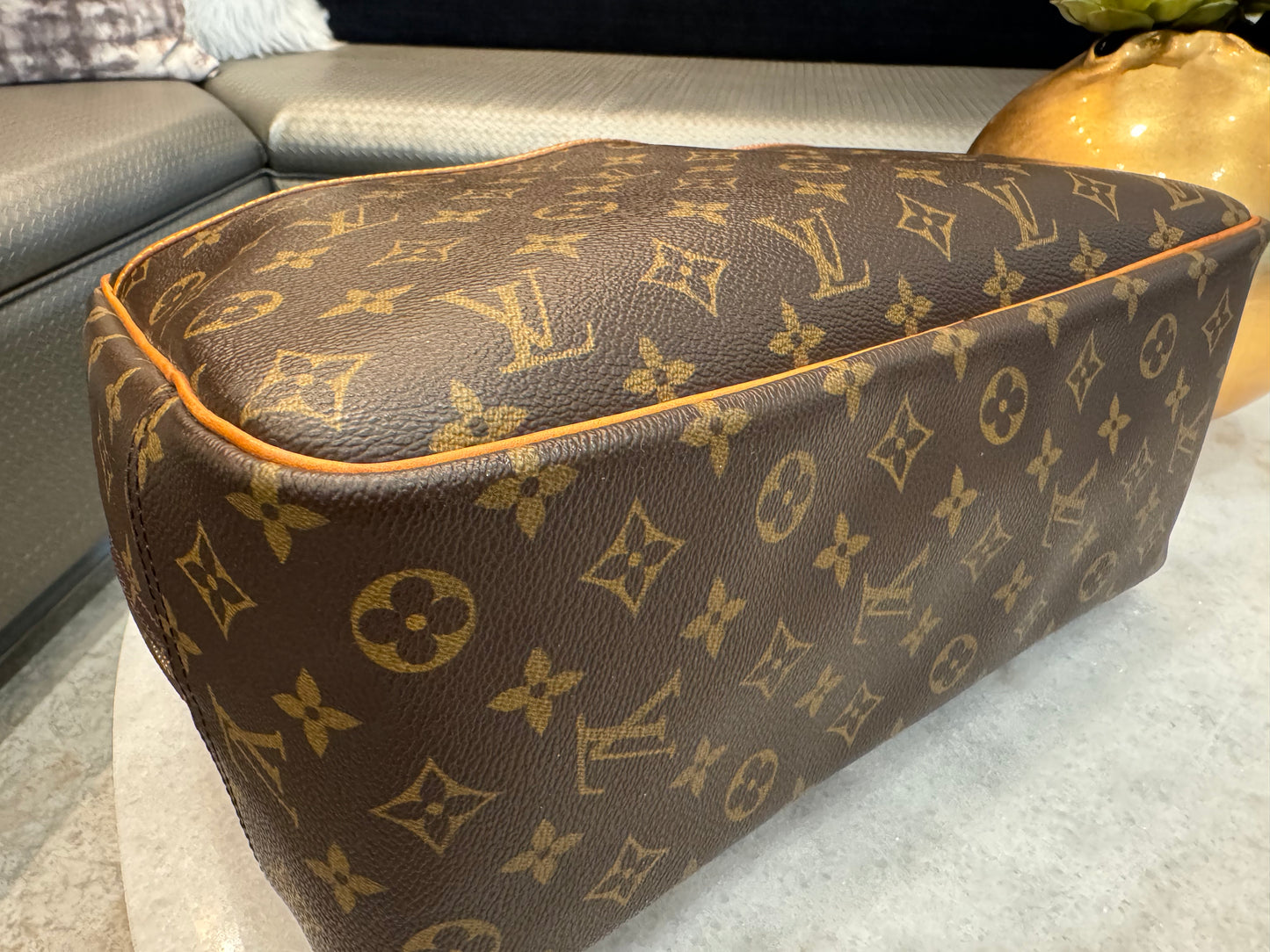 Louis Vuitton LV Hand Bag Deauville Brown Monogram