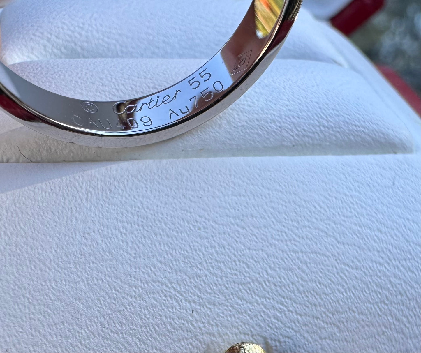 Cartier Love Band Ring 18K White Gold 3.6mm Size 55 US 7.25