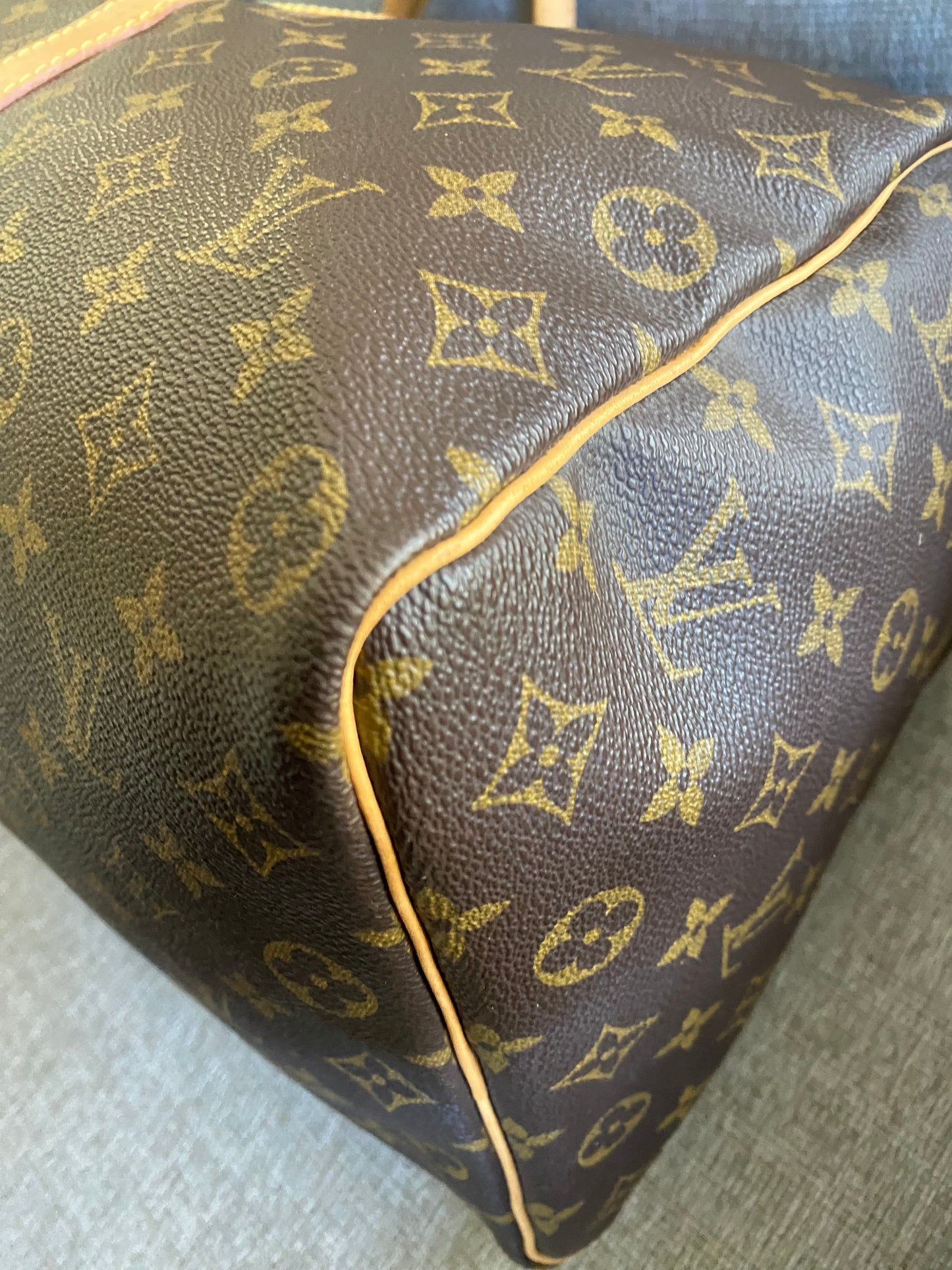 Louis Vuitton Keepall 50 Brown Canvas Duffle Travel Bag