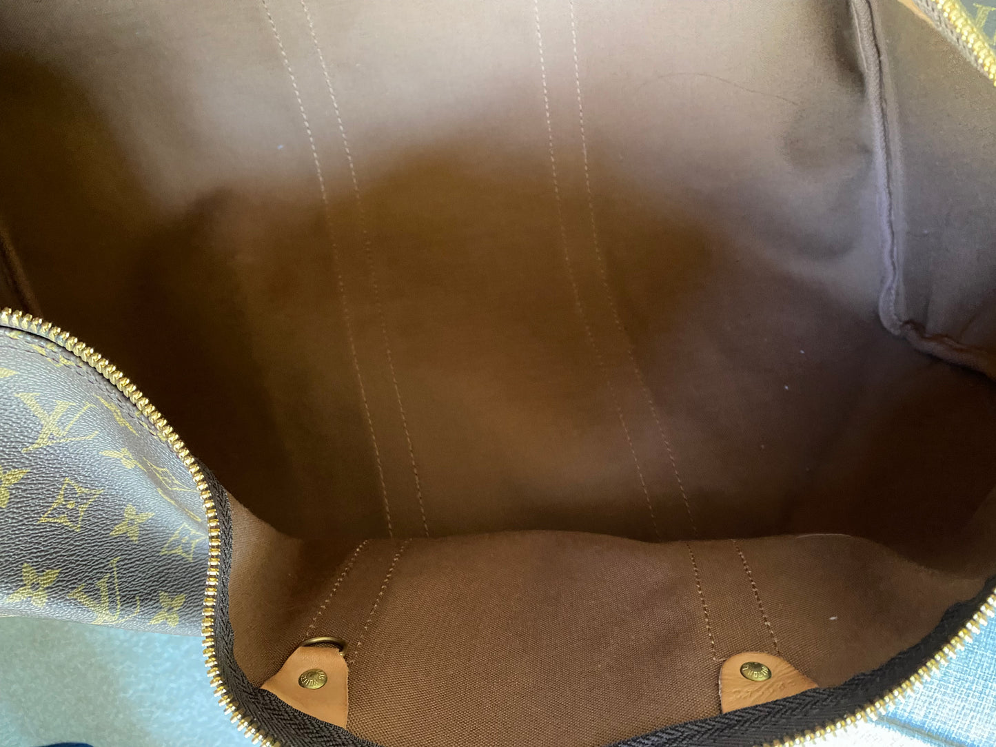 Louis Vuitton Keepall 50 Brown Canvas Duffle Travel Bag