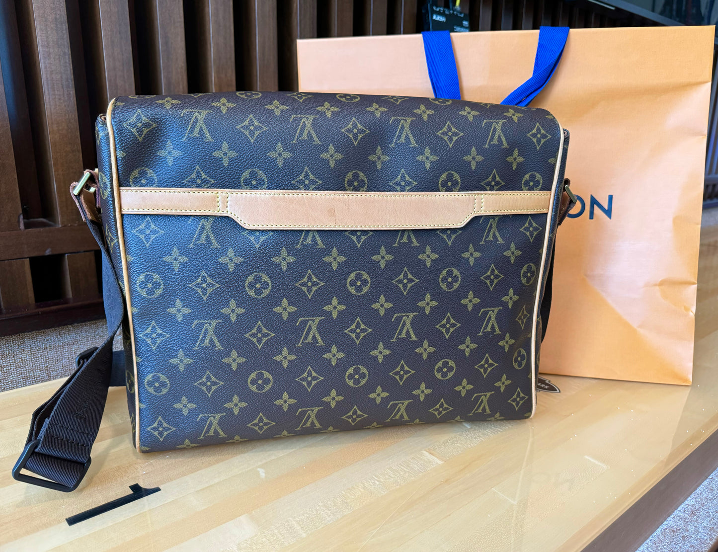 Louis Vuitton Abbesses Messenger Crossbody Laptop Bag Brown Monogram
