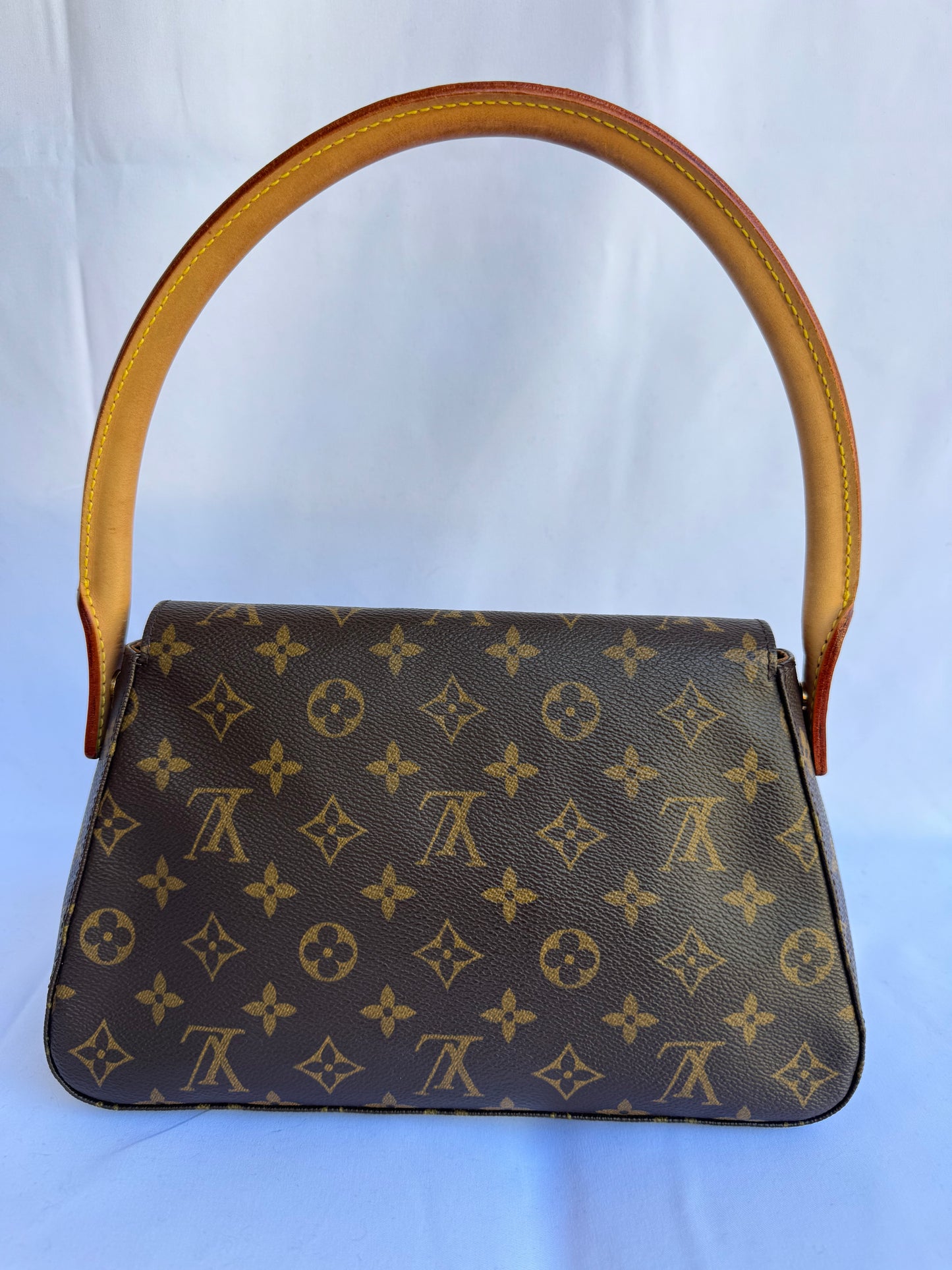 Louis Vuitton Looping Hobo Bag Mini Handbag Brown Monogram Canvas