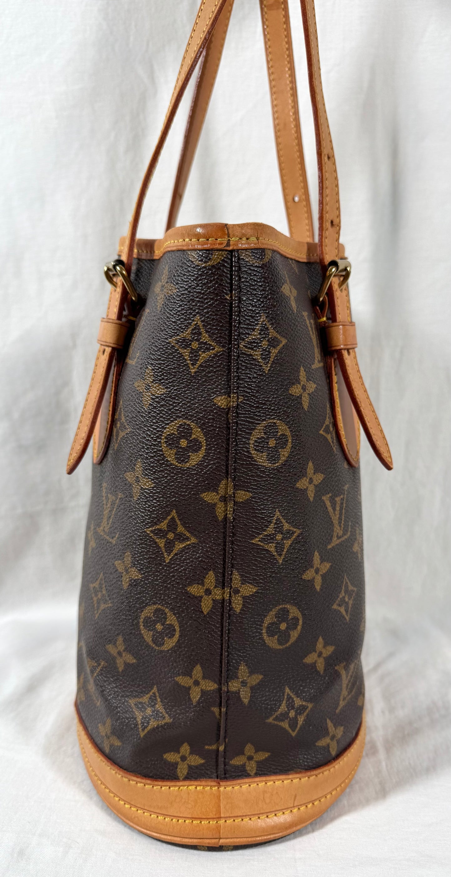 Louis Vuitton LV Monogram Canvas Bucket PM Handbag Tote Bag Purse - VERY GOOD