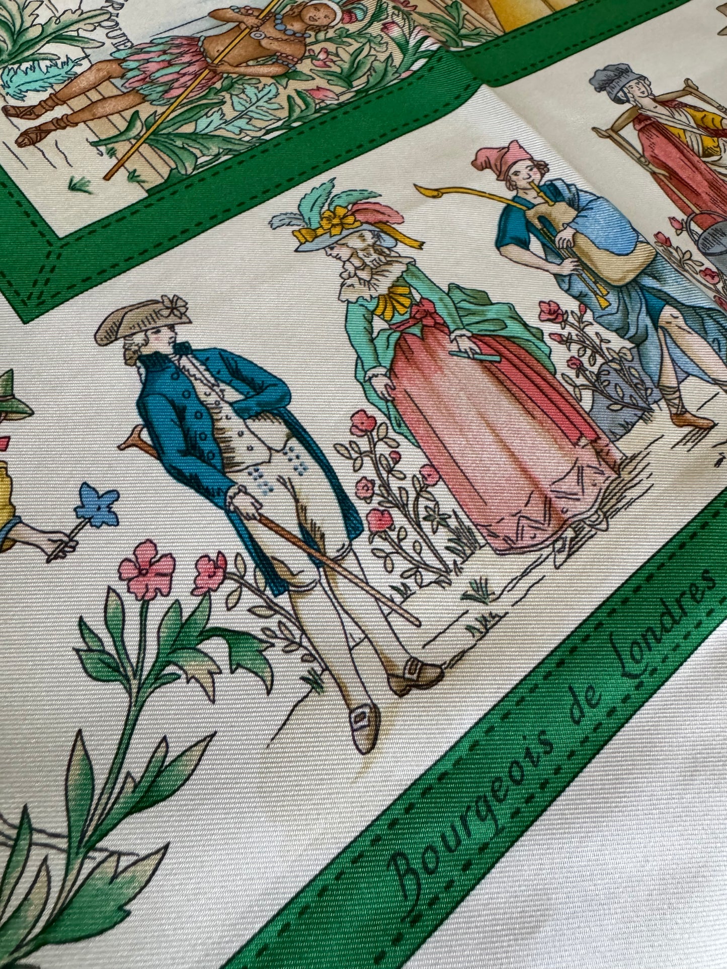 HERMES Costumes Civils Actuels Carre 90 Scarf by De La Perrier