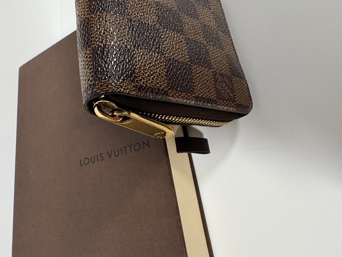 Authentic LOUIS VUITTON Damier Ebene Canvas Zippy Zip Around Long Wallet