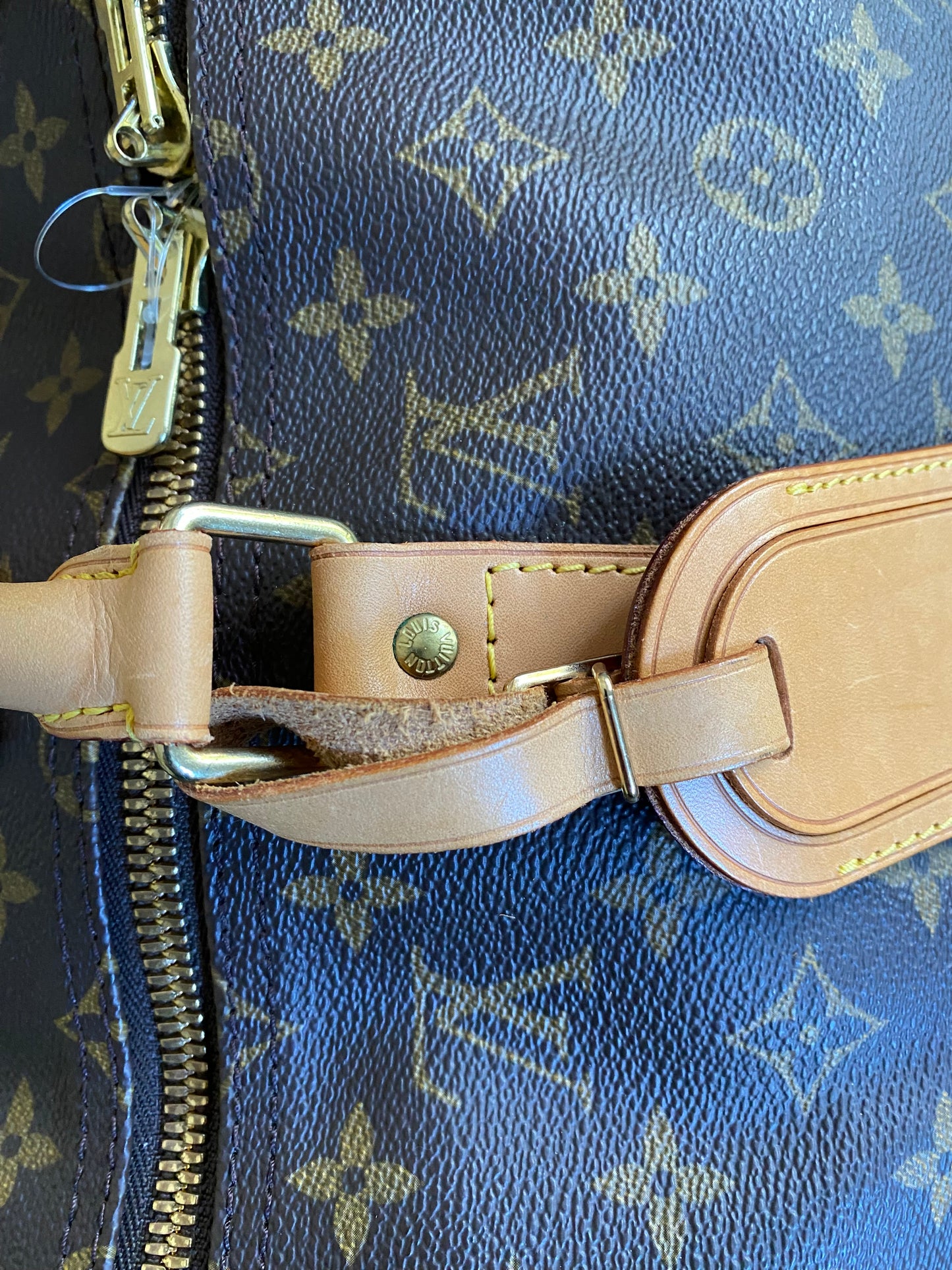 Louis Vuitton Keepall 50 Brown Canvas Duffle Travel Bag