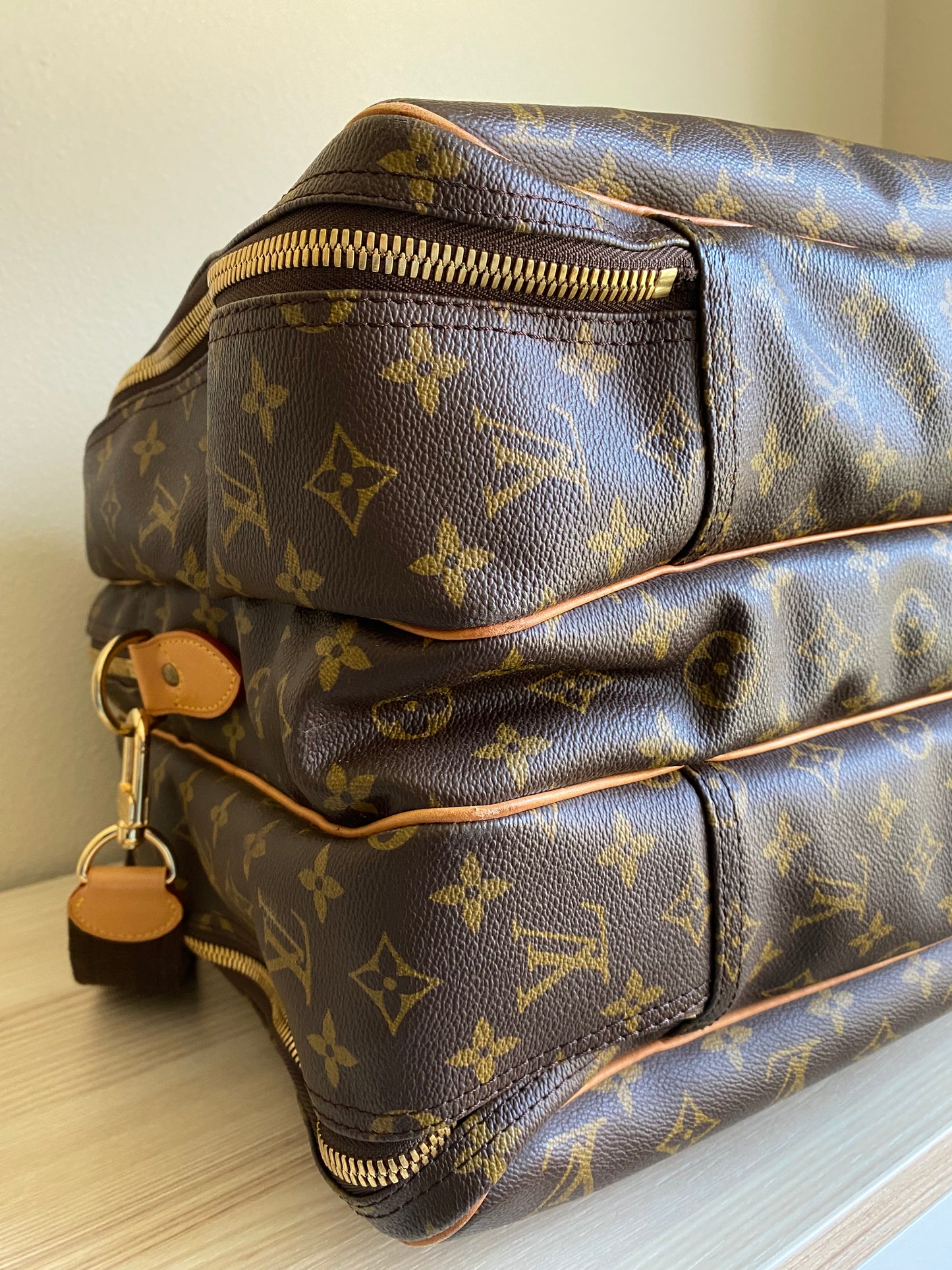 Louis Vuitton Alize 3 Poches Luggage Bag 55 Large Brown Canvas