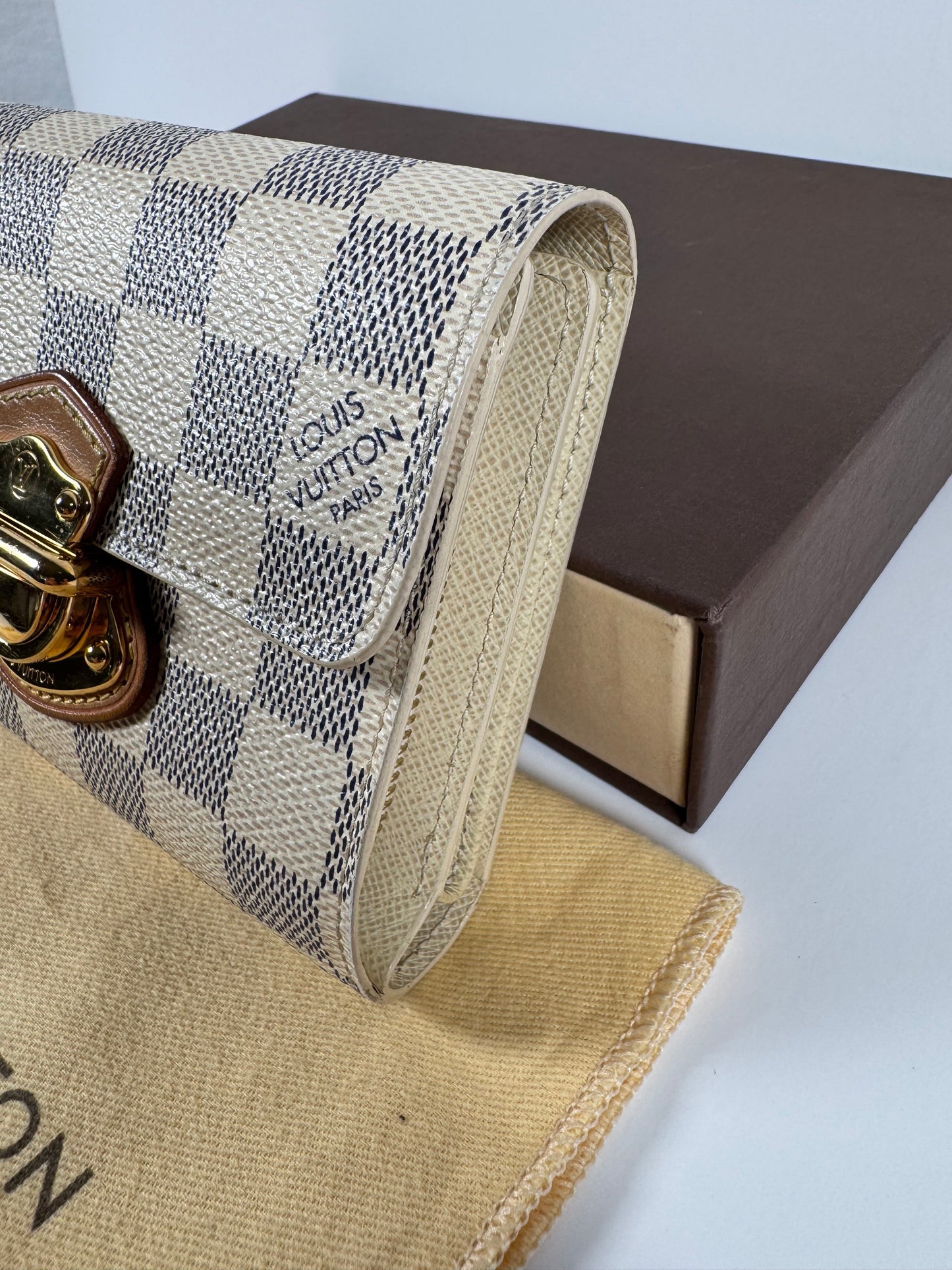 Louis Vuitton Damier Azur Portefeuille Joy Trifold Wallet
