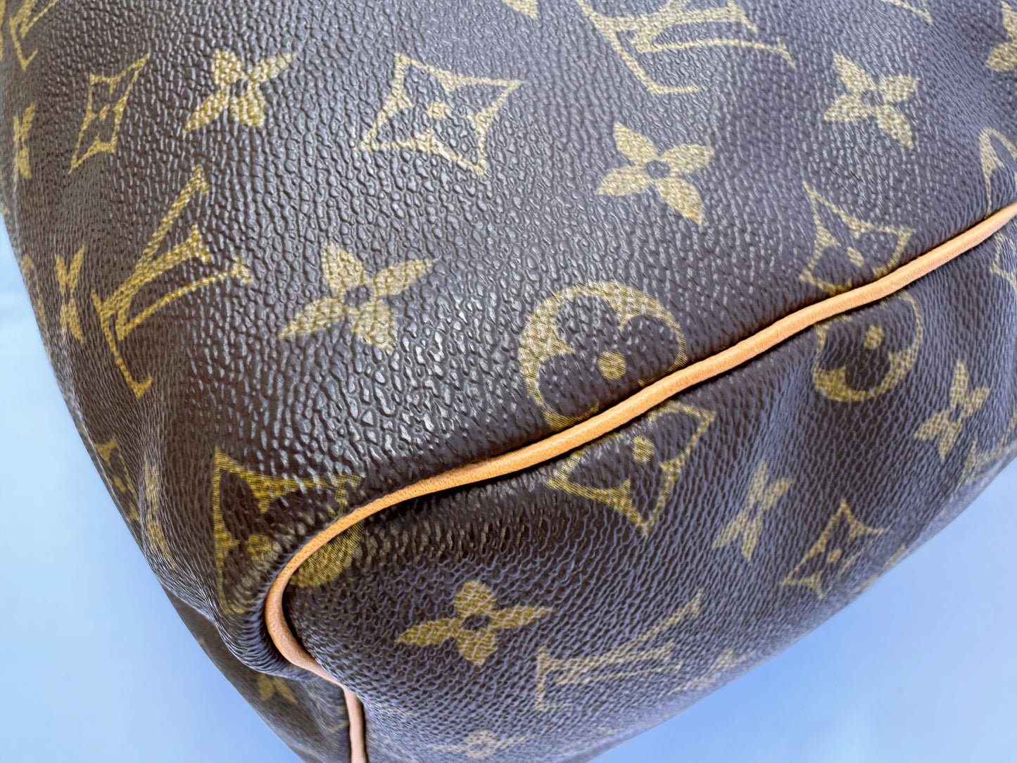 Louis Vuitton Keepall 55 Boston Duffle Travel Bag Brown Canvas