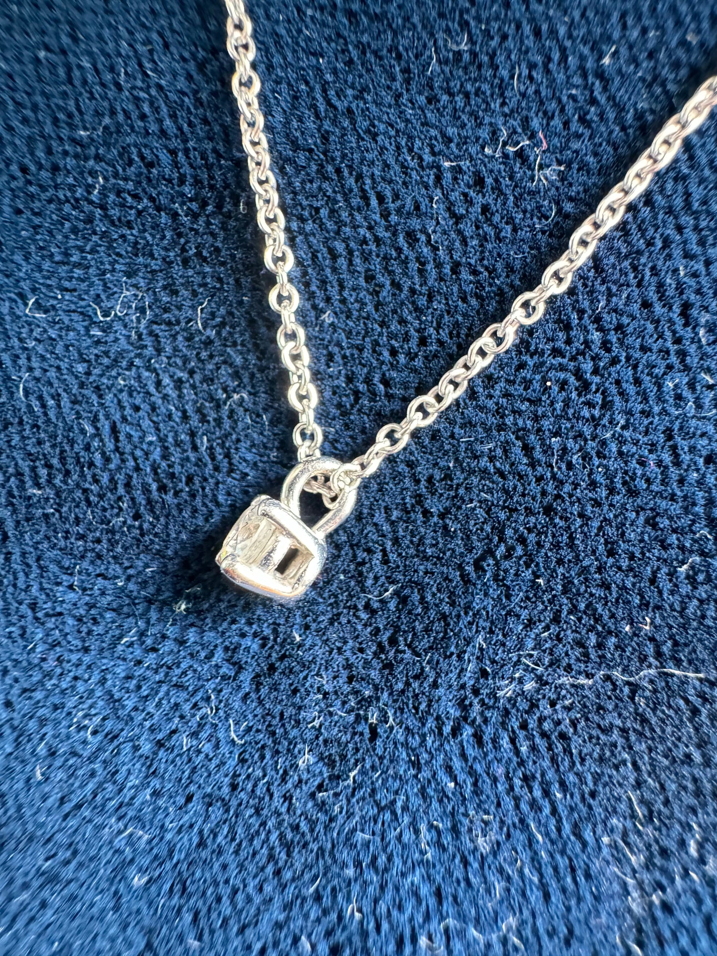 Tiffany & Co Platinum Solitaire Pendant Necklace 18" with Round Diamond