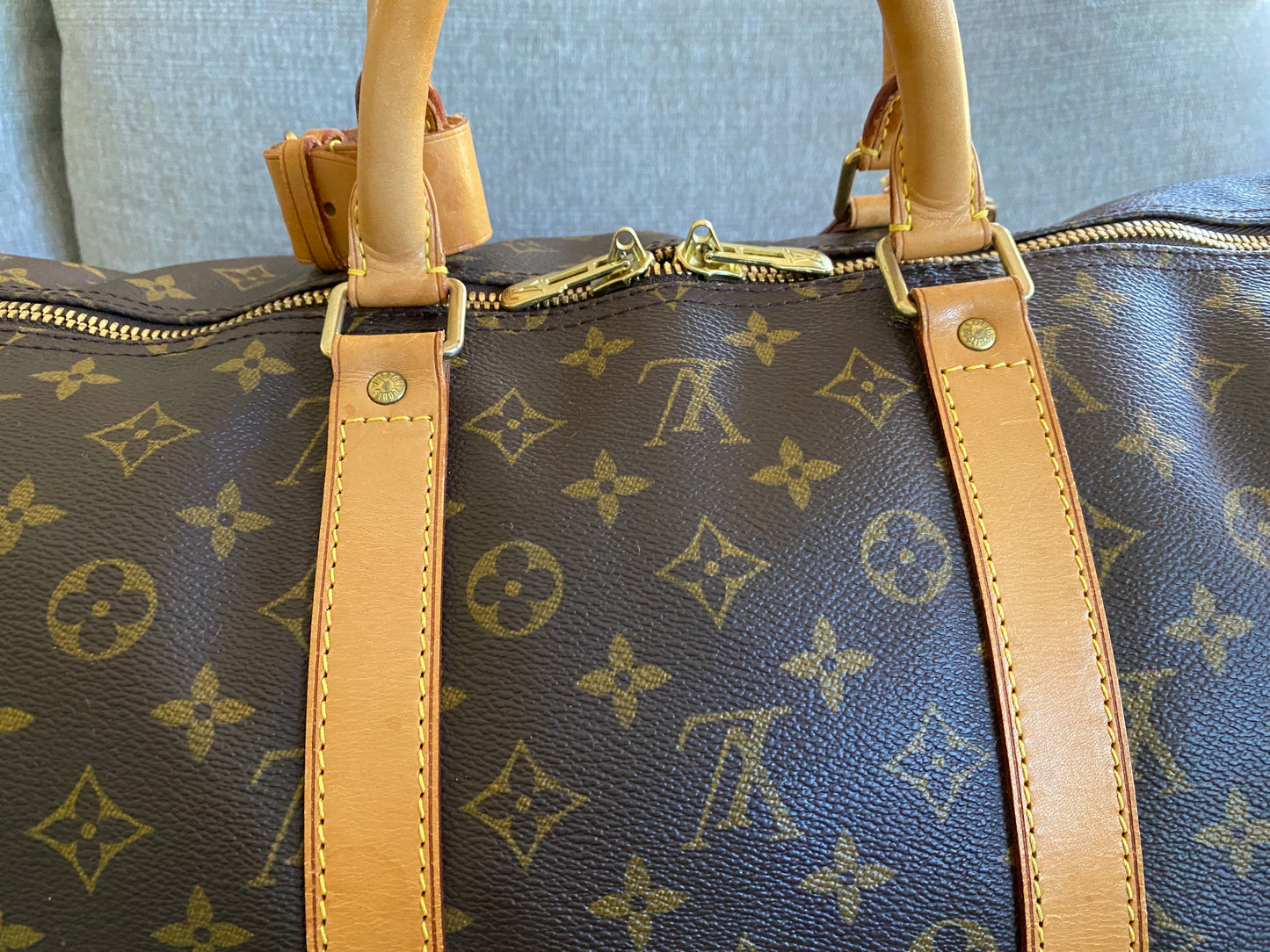 Louis Vuitton Keepall 55 Brown Monogram Canvas Duffle Travel Bag