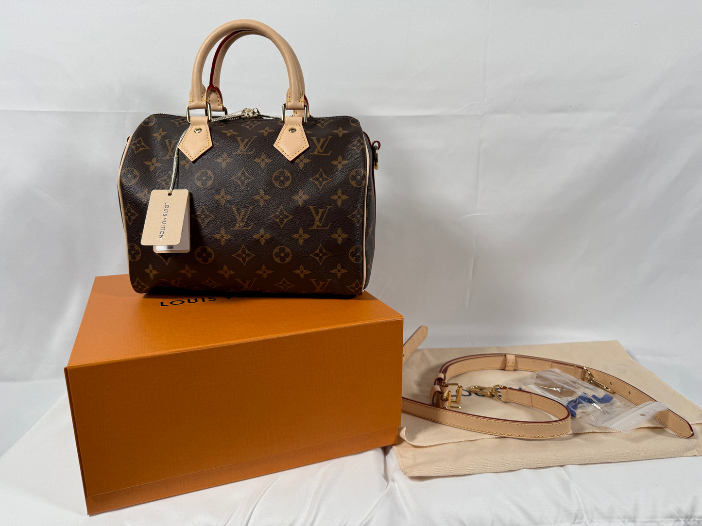 Louis Vuitton Speedy 25 Bandouliere Shoulder Bag Brown Canvas