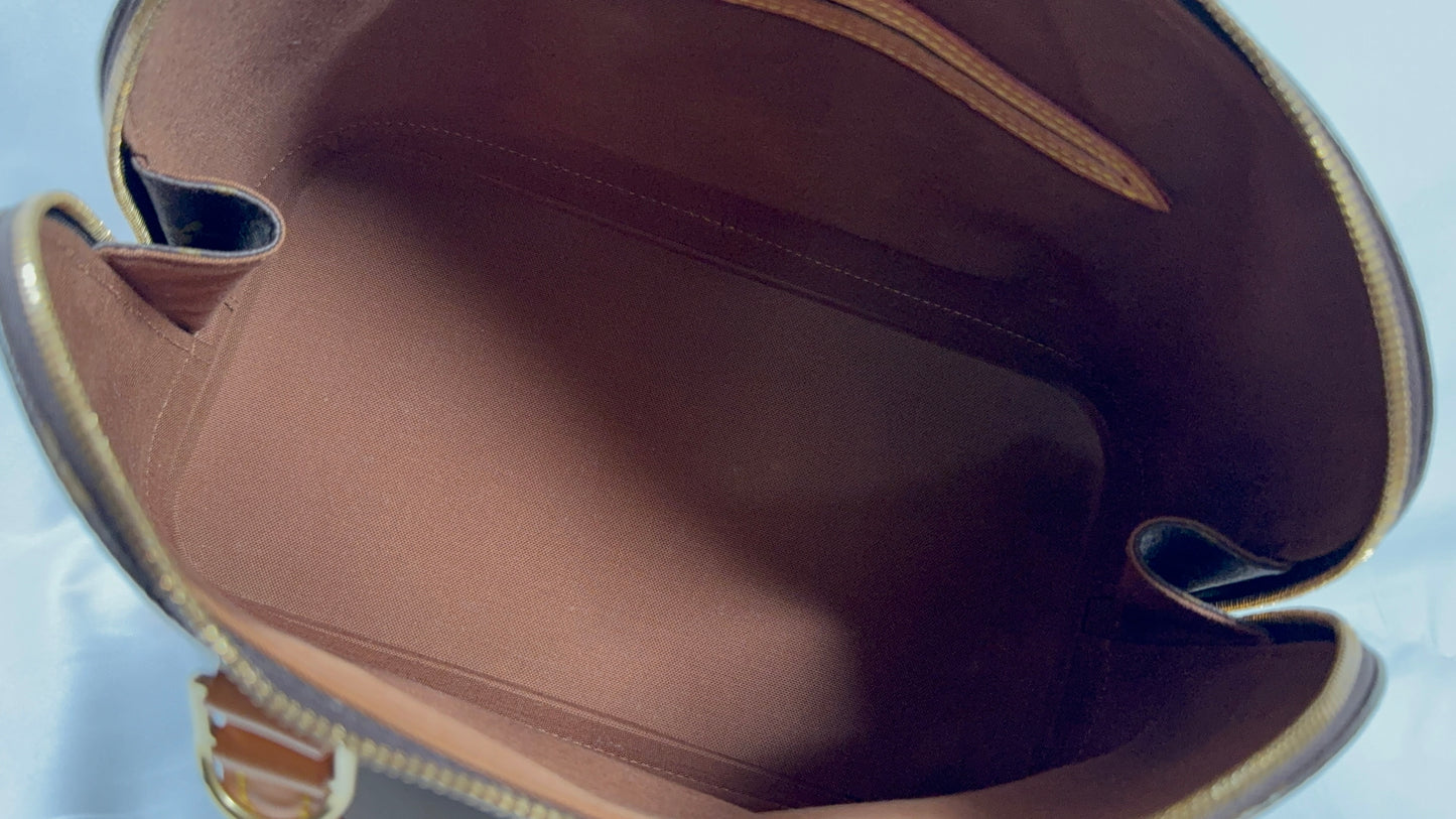 Louis Vuitton Alma Hand Bag PM Brown Monogram Canvas