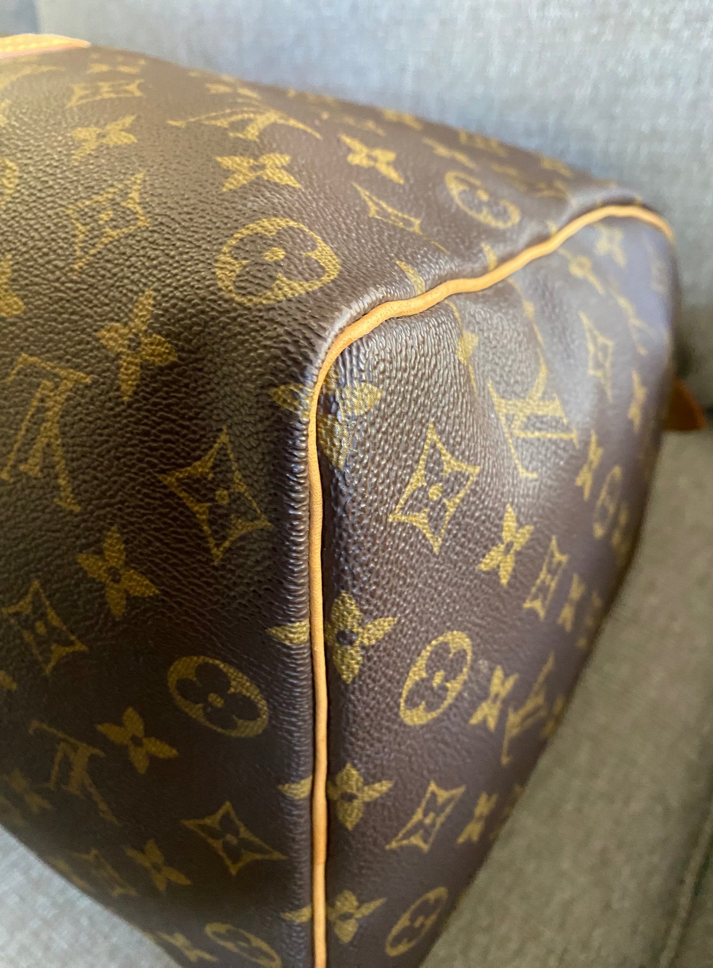 Louis Vuitton Keepall 50 Brown Canvas Duffle Travel Bag