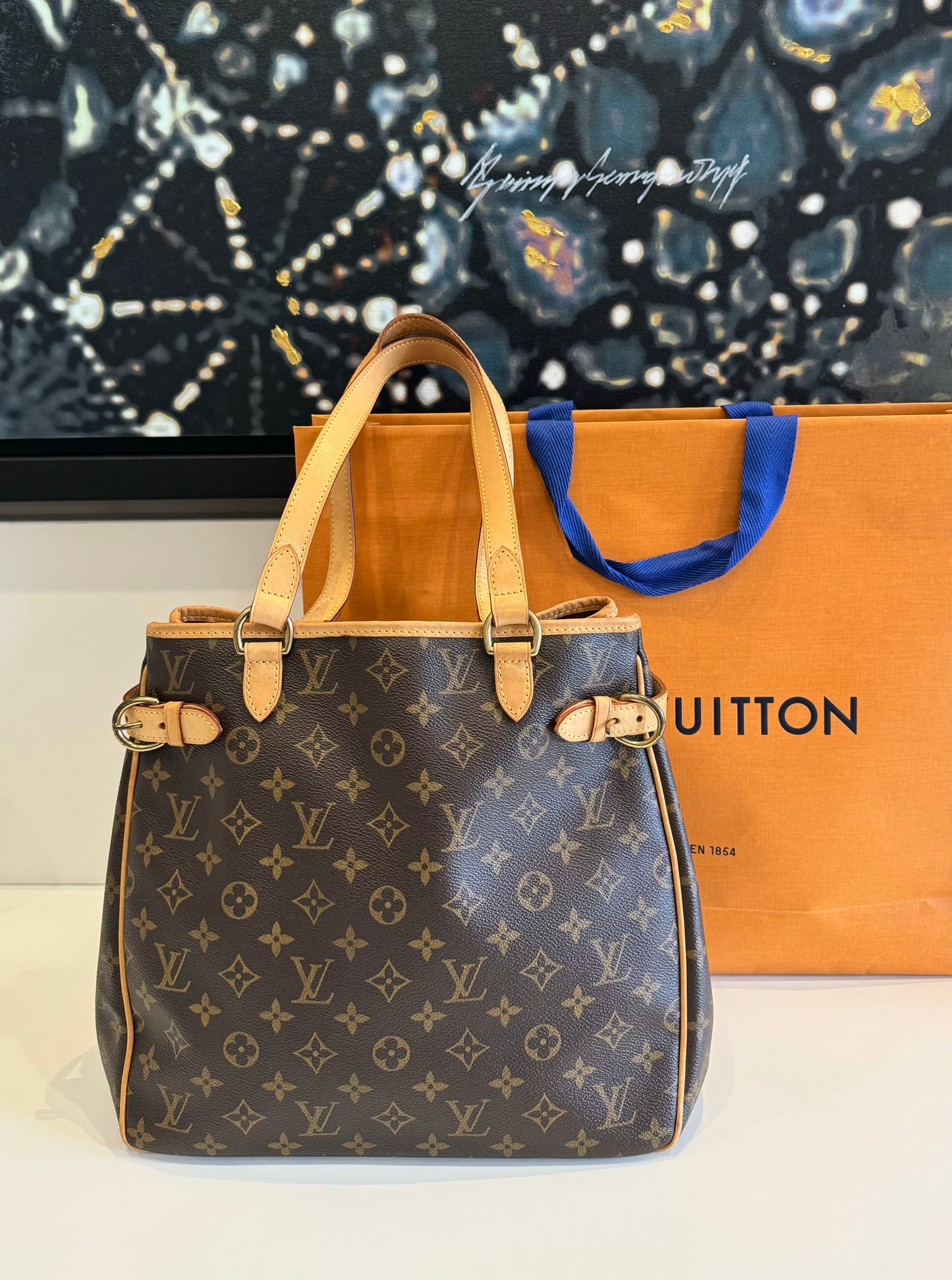 LOUIS VUITTON MONOGRAM BATIGNOLLES VERTICAL HAND TOTE BAG