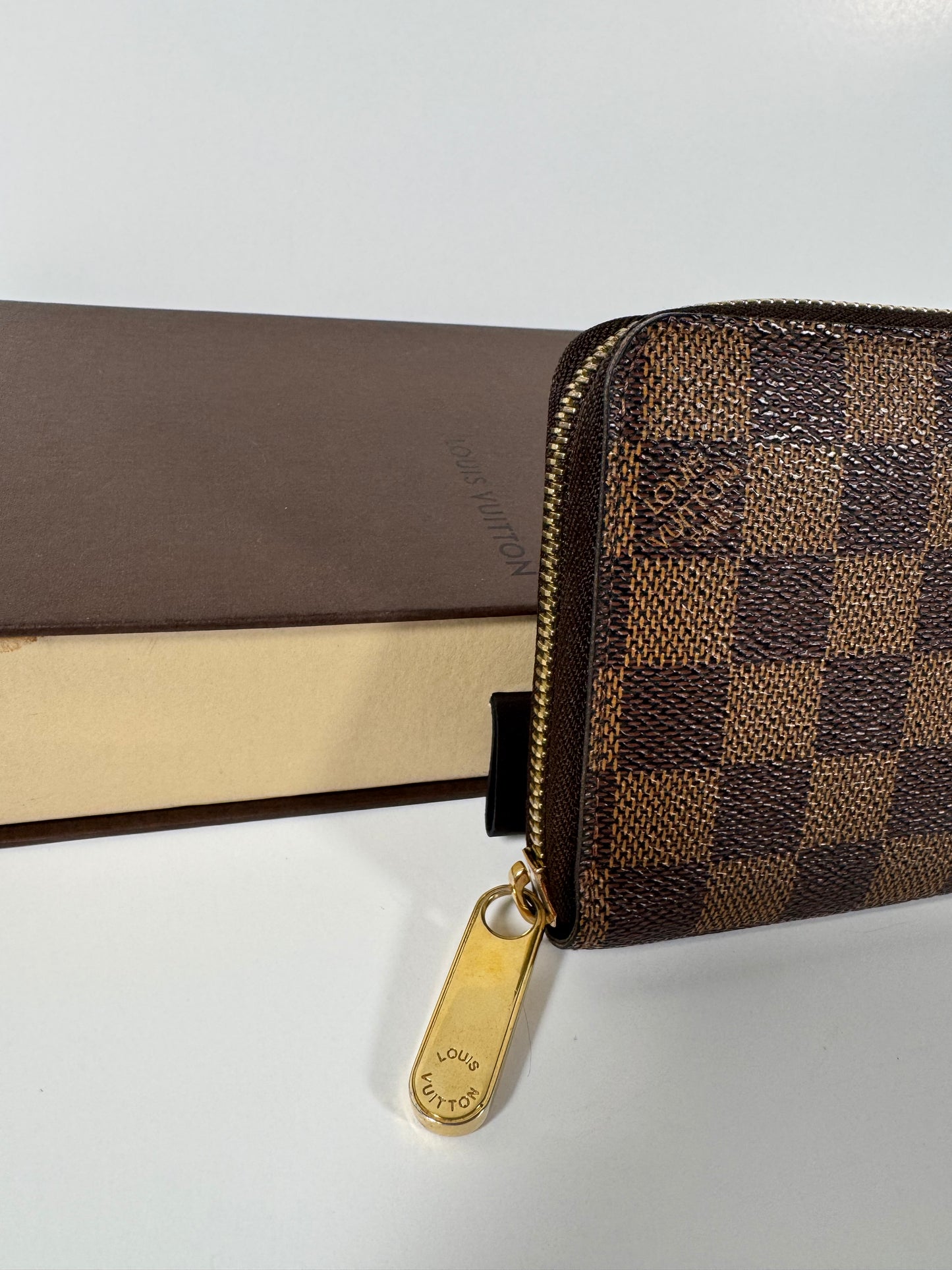Authentic LOUIS VUITTON Damier Ebene Canvas Zippy Zip Around Long Wallet
