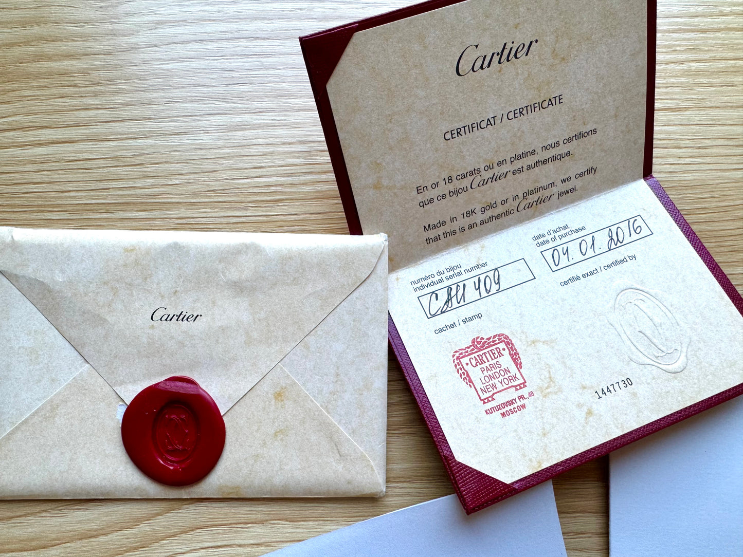 Cartier Love Band Ring 18K White Gold 3.6mm Size 55 US 7.25