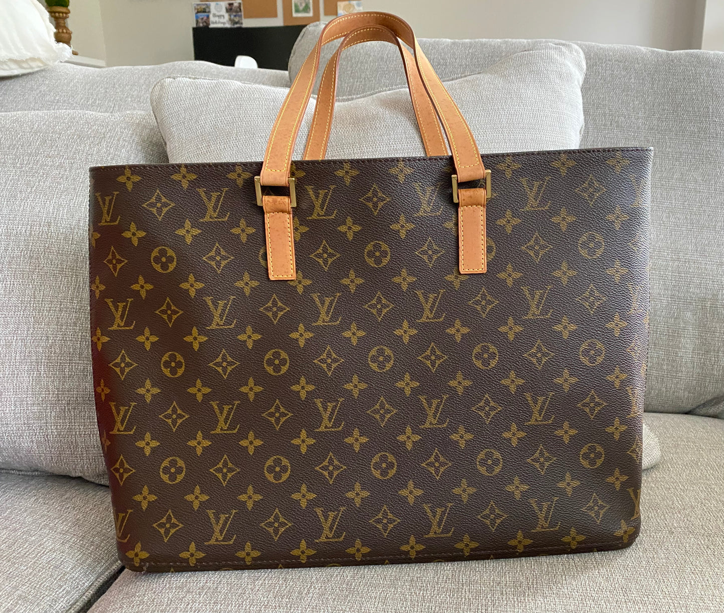 Louis Vuitton Luco Monogram Canvas Tote Handbag Brown