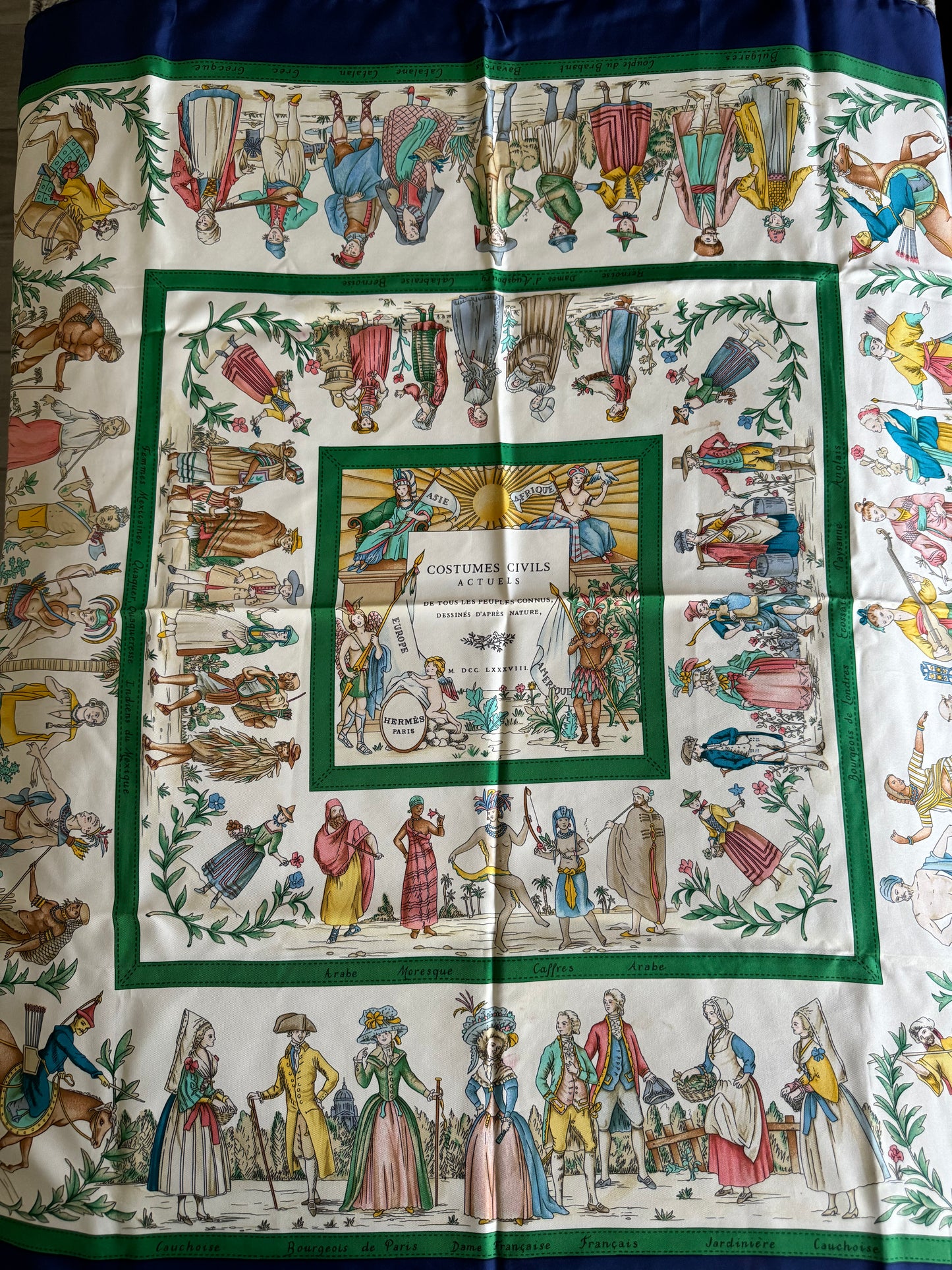HERMES Costumes Civils Actuels Carre 90 Scarf by De La Perrier