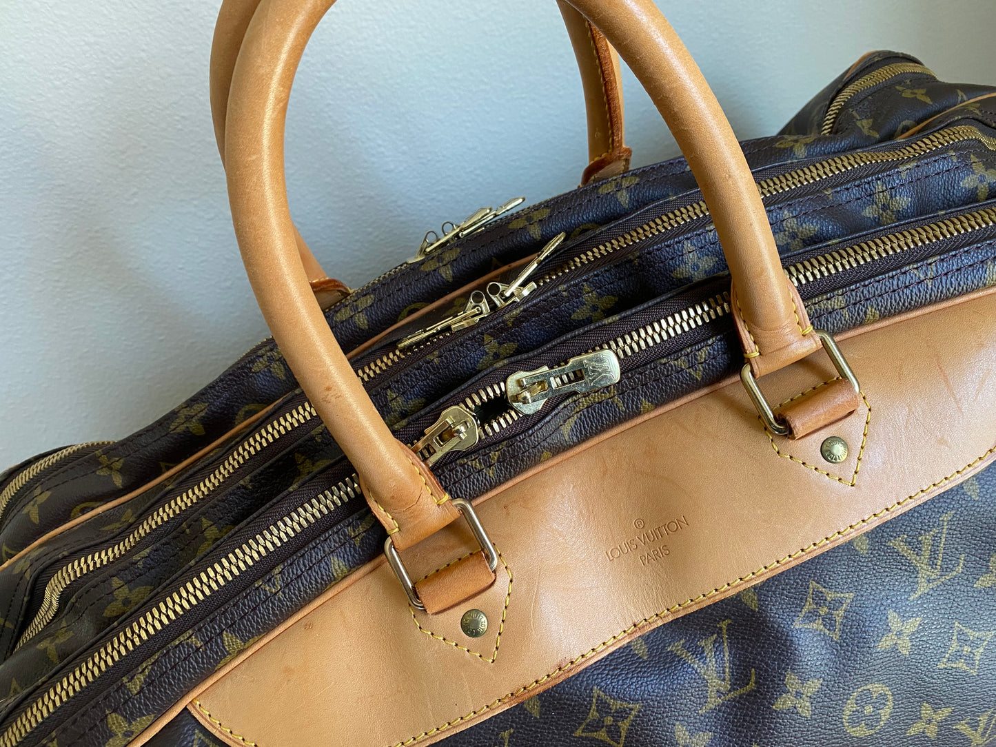 Louis Vuitton Alize 3 Poches Luggage Bag 55 Large Brown Canvas