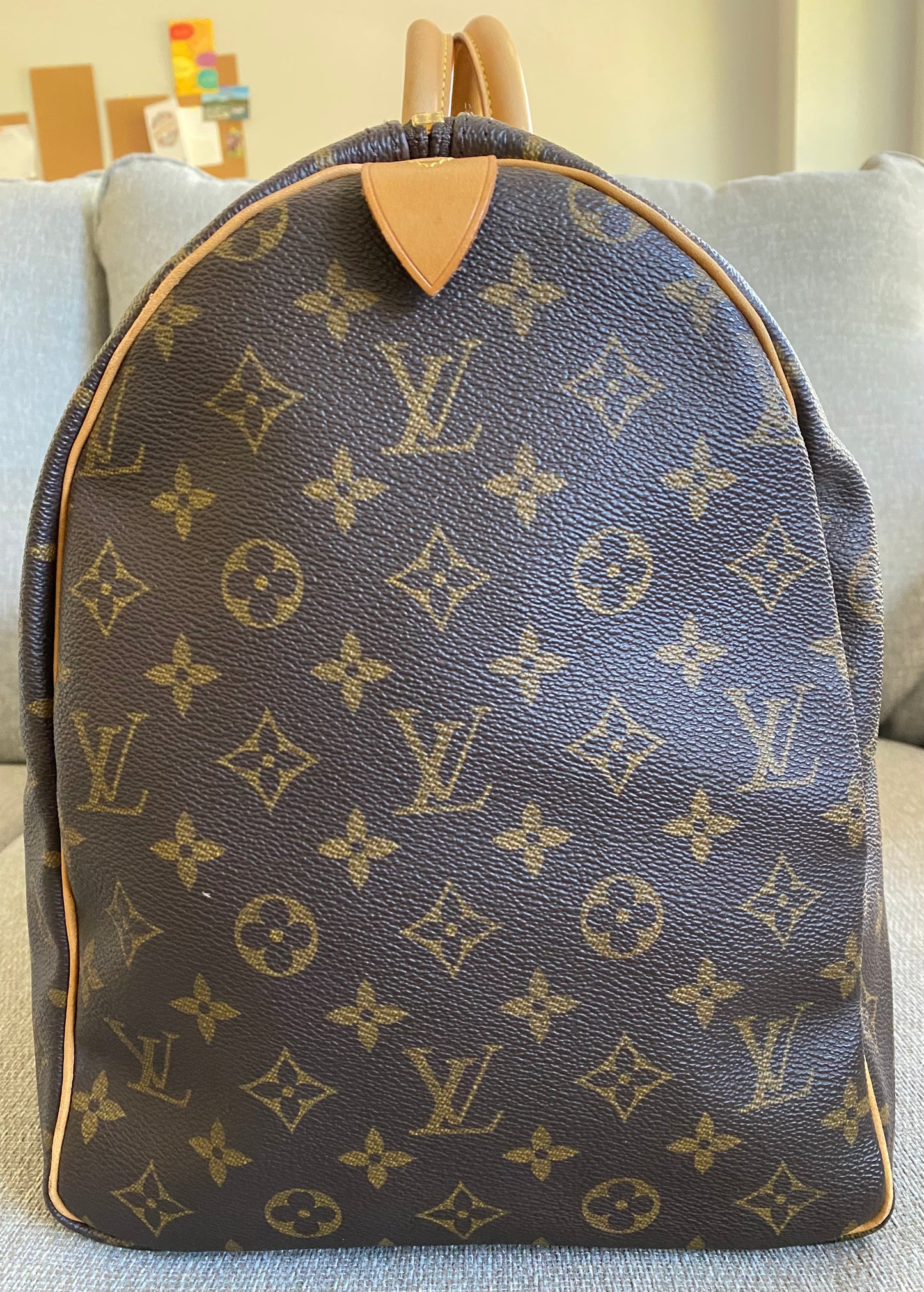 Louis Vuitton Keepall 50 Brown Canvas Duffle Travel Bag