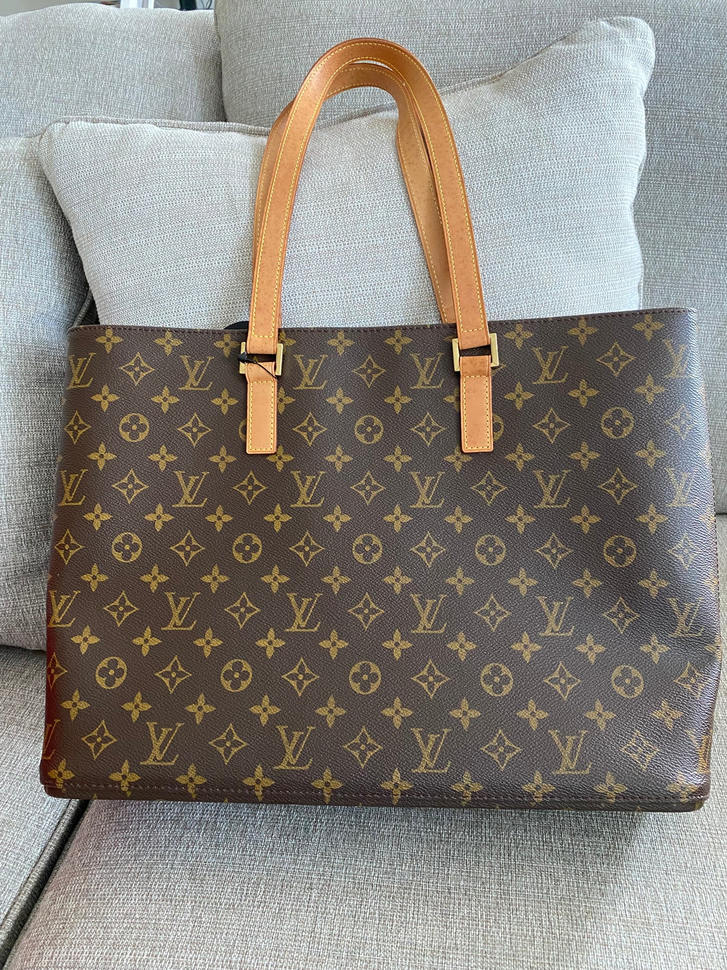 Louis Vuitton Luco Monogram Canvas Tote Handbag Brown