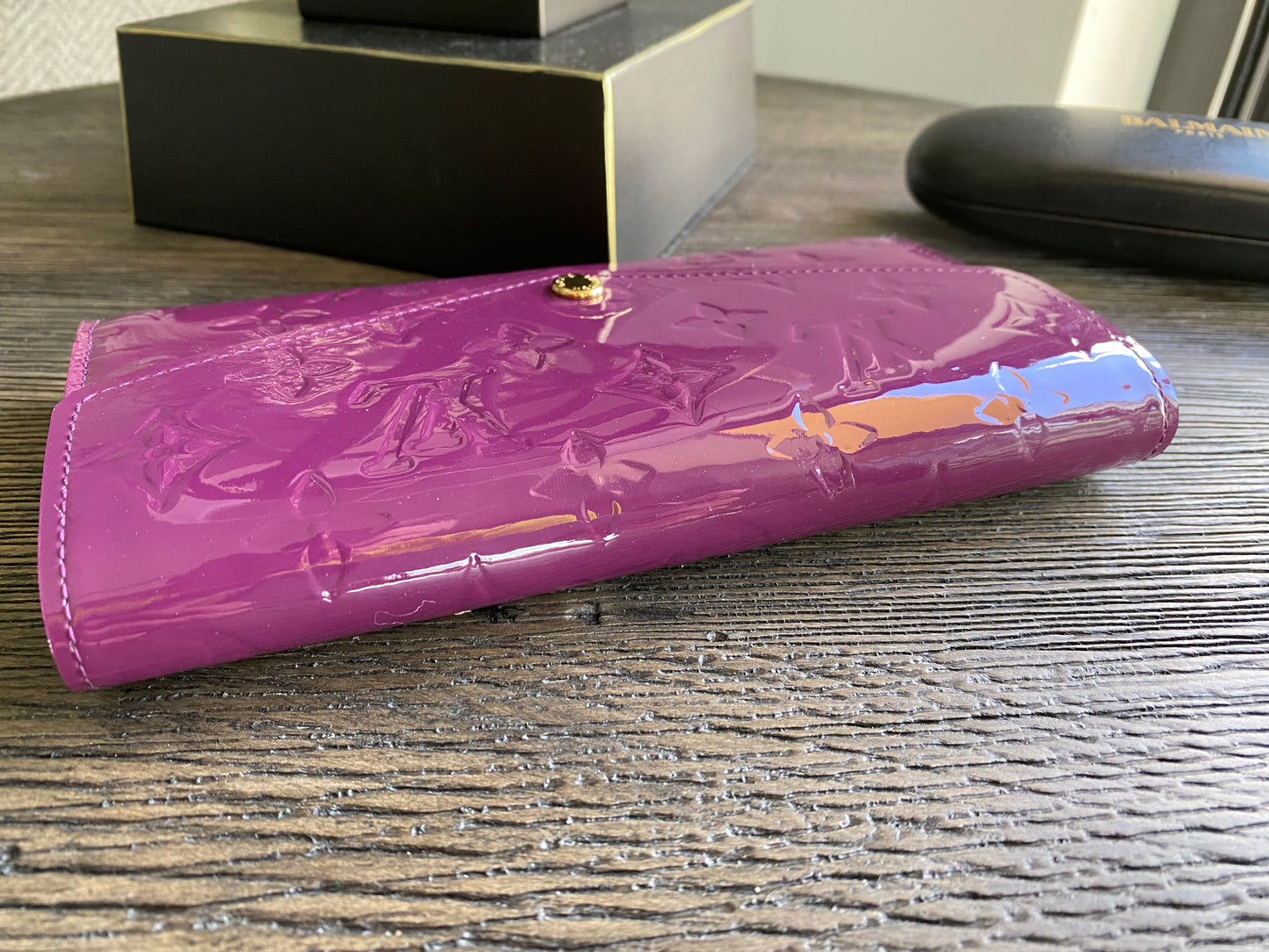 Louis Vuitton Long Wallet Portefeuille Sarah Purple Vernis