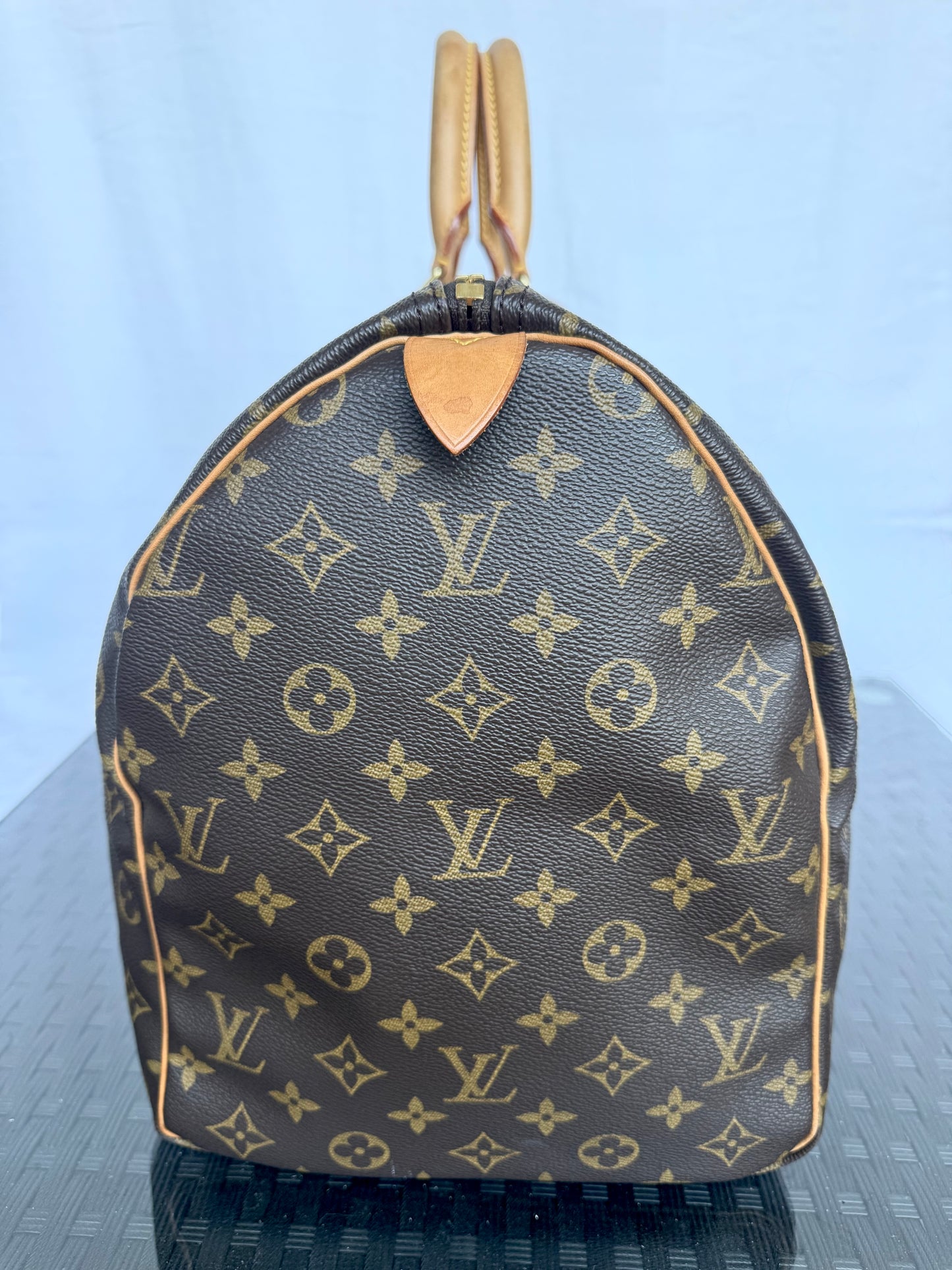 Louis Vuitton Keepall 50 Boston Duffle Travel Carry-On Bag Brown Monogram Canvas