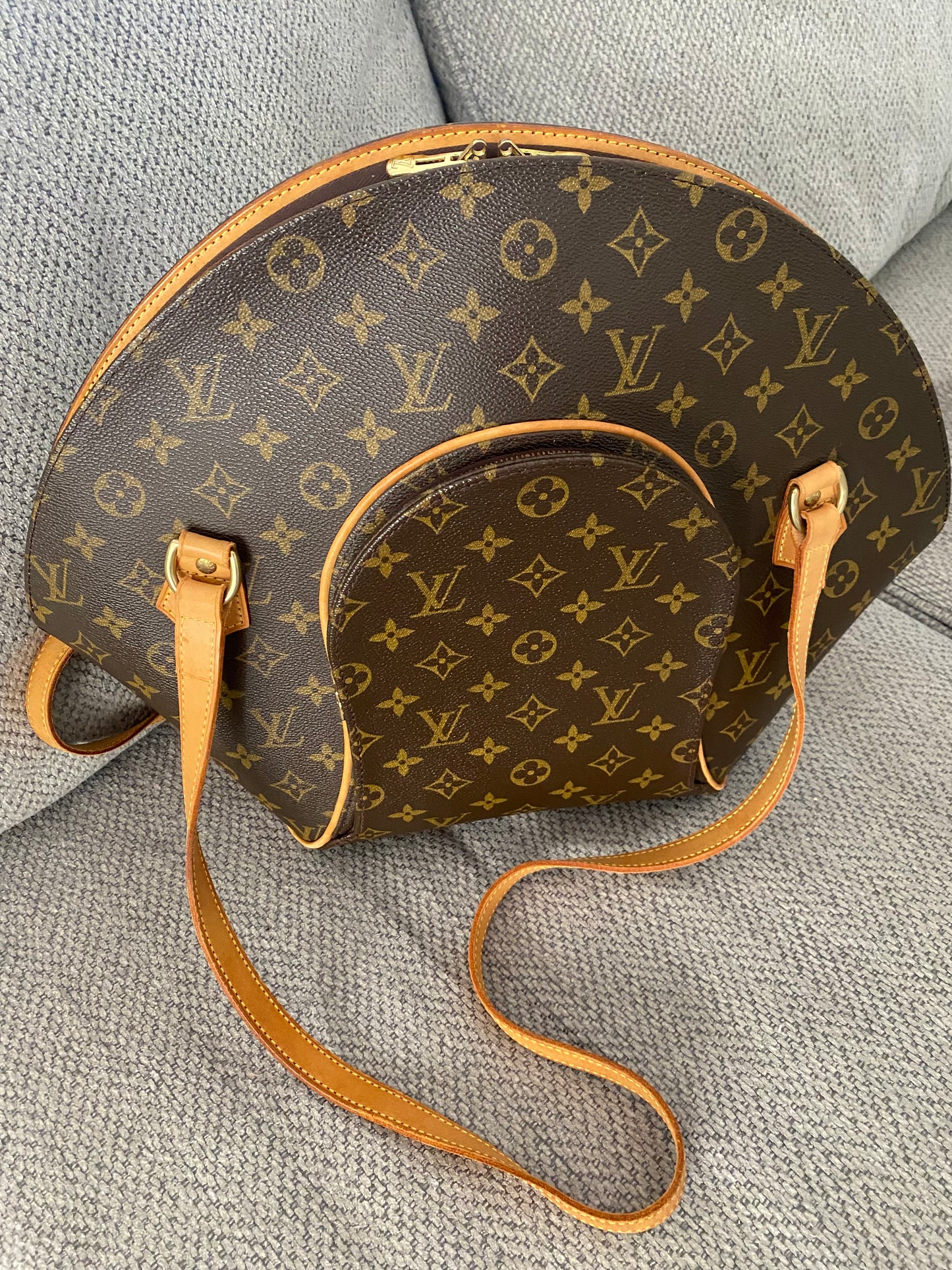 Louis Vuitton Ellipse GM Shoulder Bag Brown Canvas