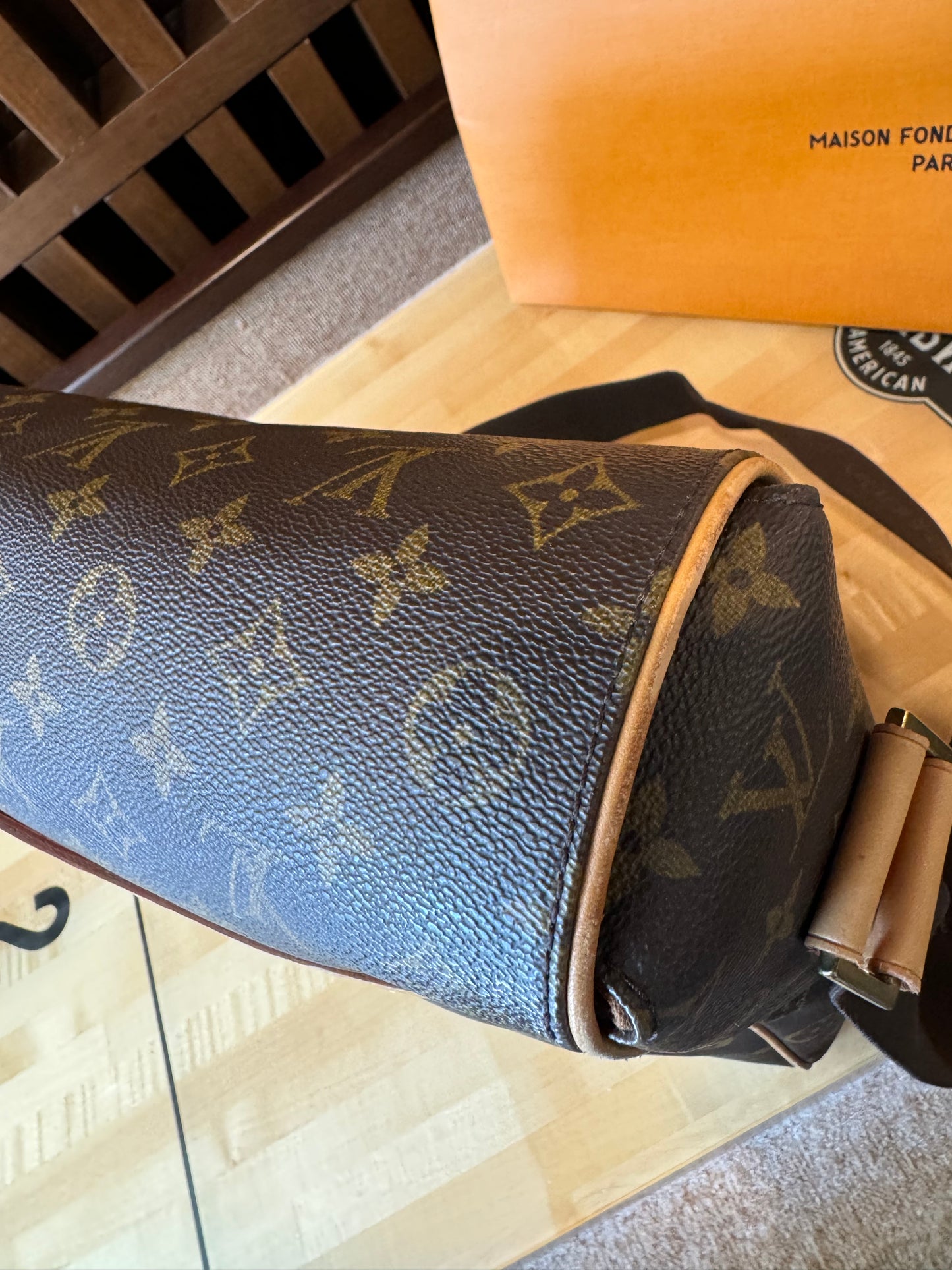 Louis Vuitton Abbesses Messenger Crossbody Laptop Bag Brown Monogram