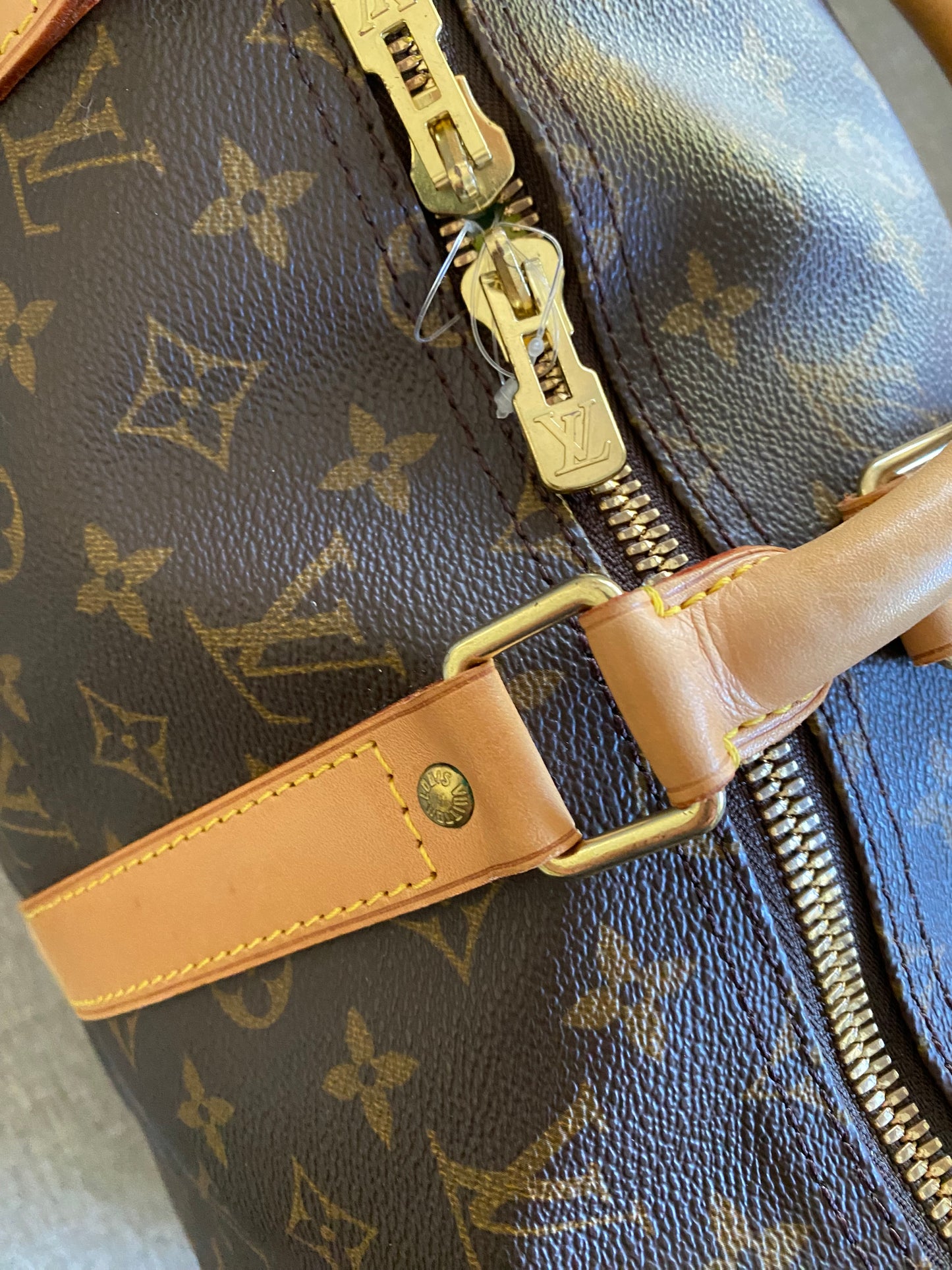 Louis Vuitton Keepall 50 Brown Canvas Duffle Travel Bag