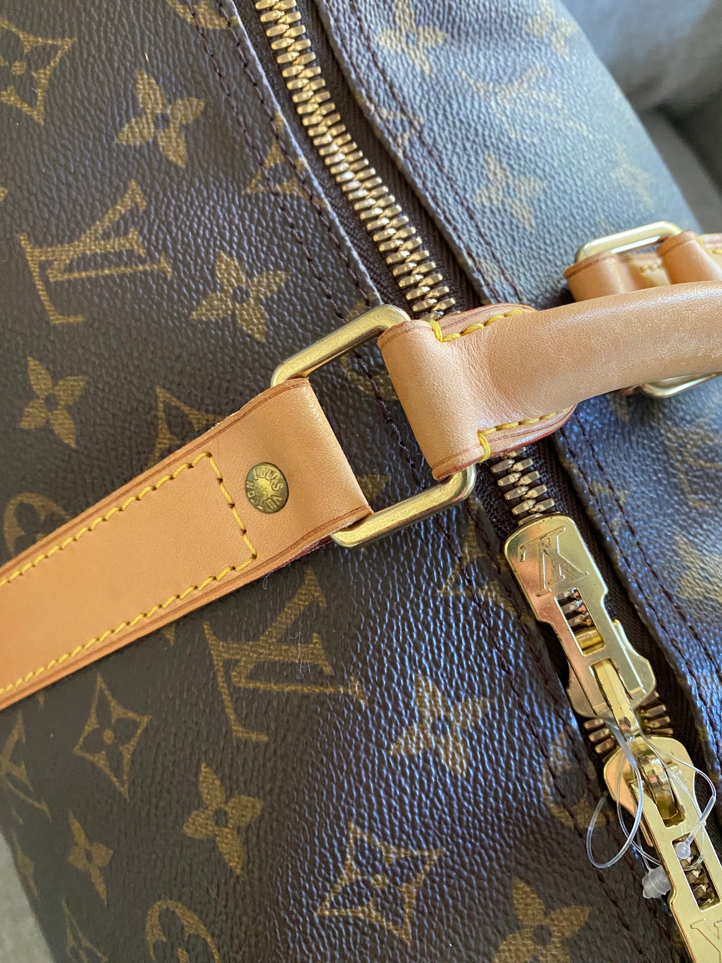 Louis Vuitton Keepall 50 Brown Canvas Duffle Travel Bag