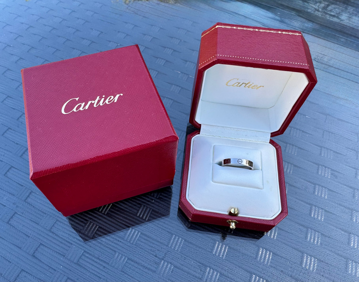 Cartier Love Band Ring 18K White Gold 3.6mm Size 55 US 7.25