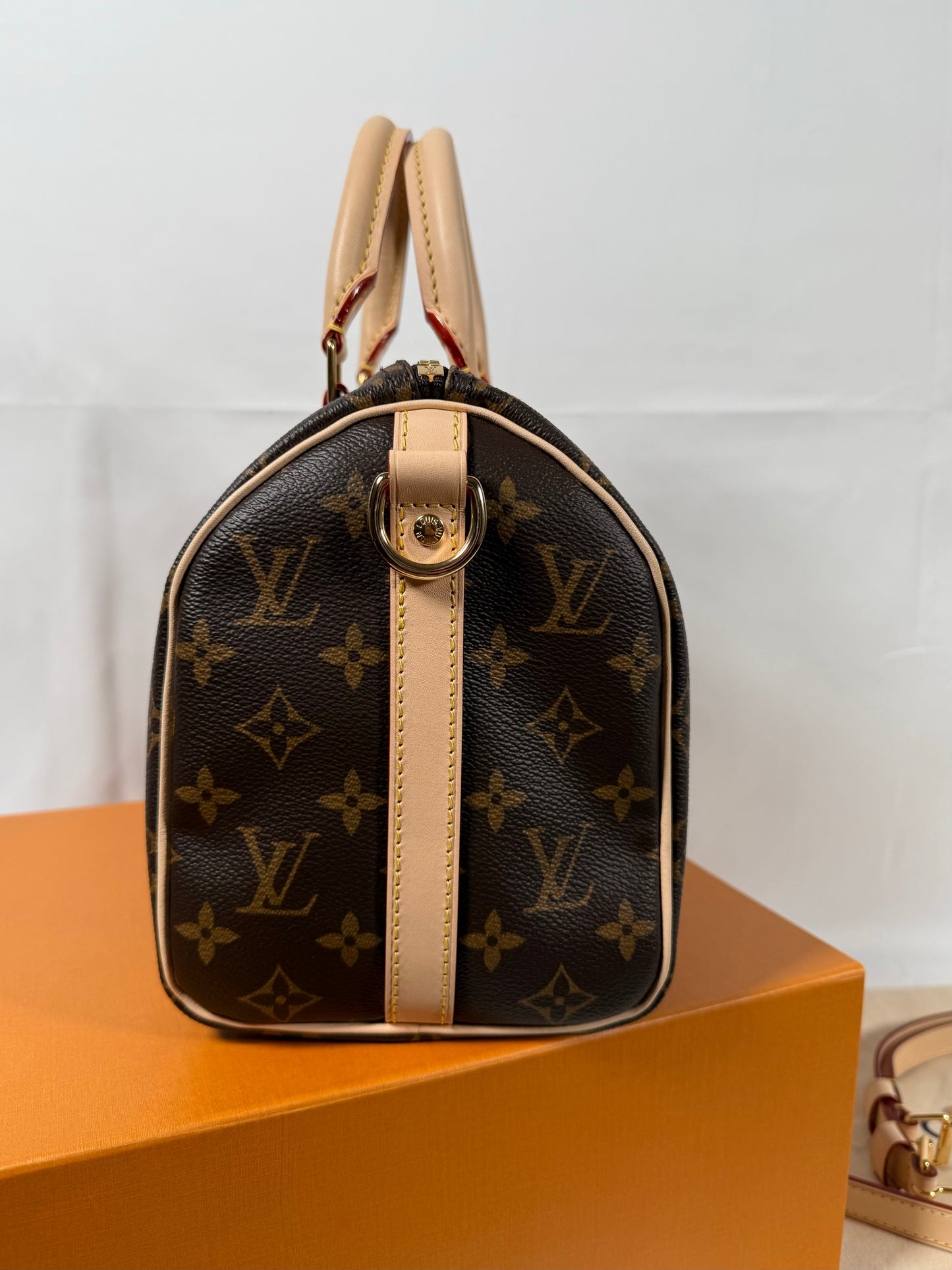 Louis Vuitton Speedy 25 Bandouliere Shoulder Bag Brown Canvas