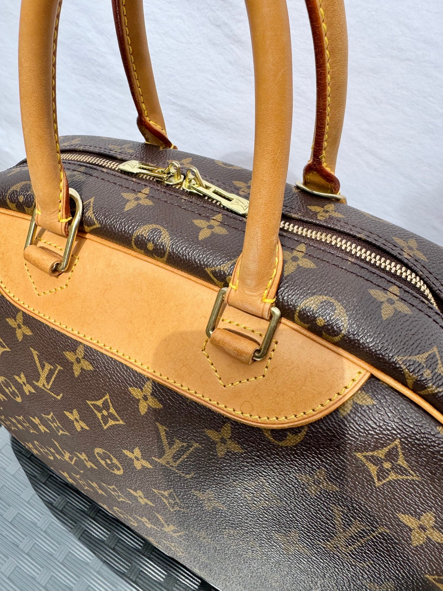 Louis Vuitton Deauville Bowling Vanity Brown Monogram Canvas
