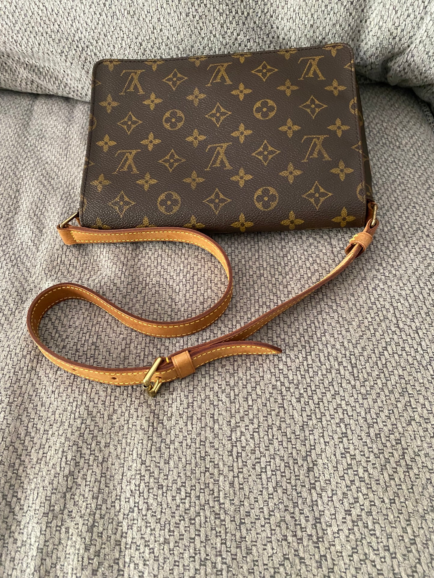 Louis Vuitton Musette Tango Short Shoulder Bag Adjustable Strap Brown Monogram