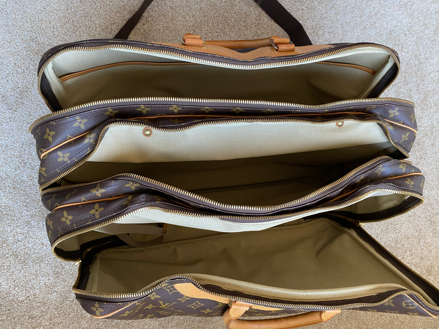 Louis Vuitton Alize 3 Poches Luggage Bag 55 Large Brown Canvas