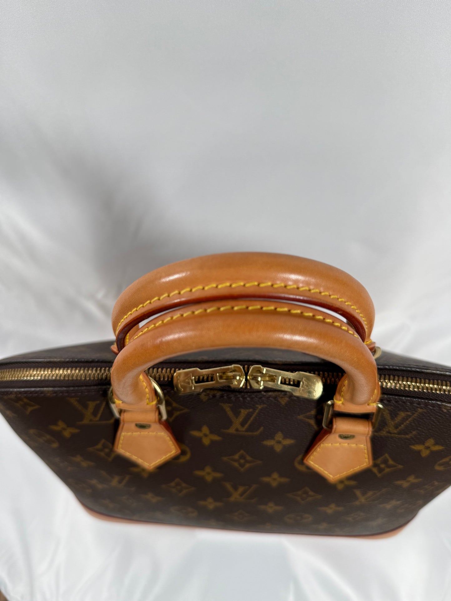 Louis Vuitton Alma Hand Bag PM Brown Monogram Canvas