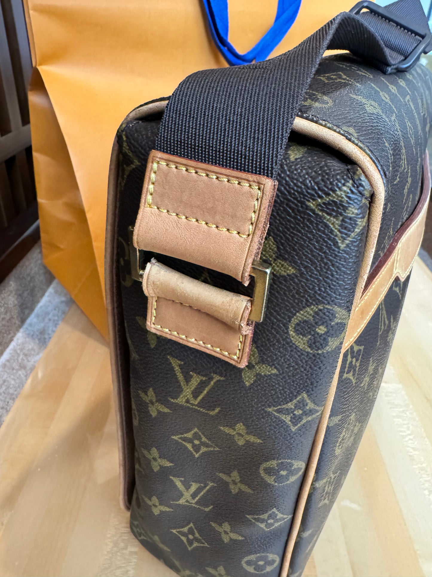 Louis Vuitton Abbesses Messenger Crossbody Laptop Bag Brown Monogram