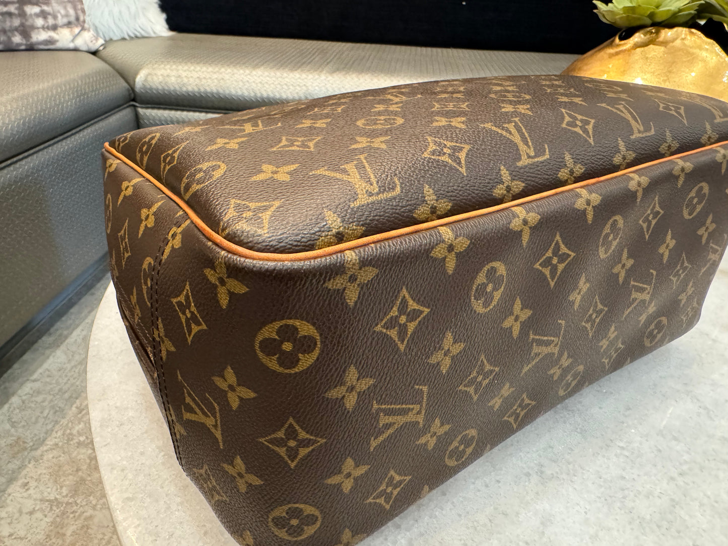 Louis Vuitton LV Hand Bag Deauville Brown Monogram
