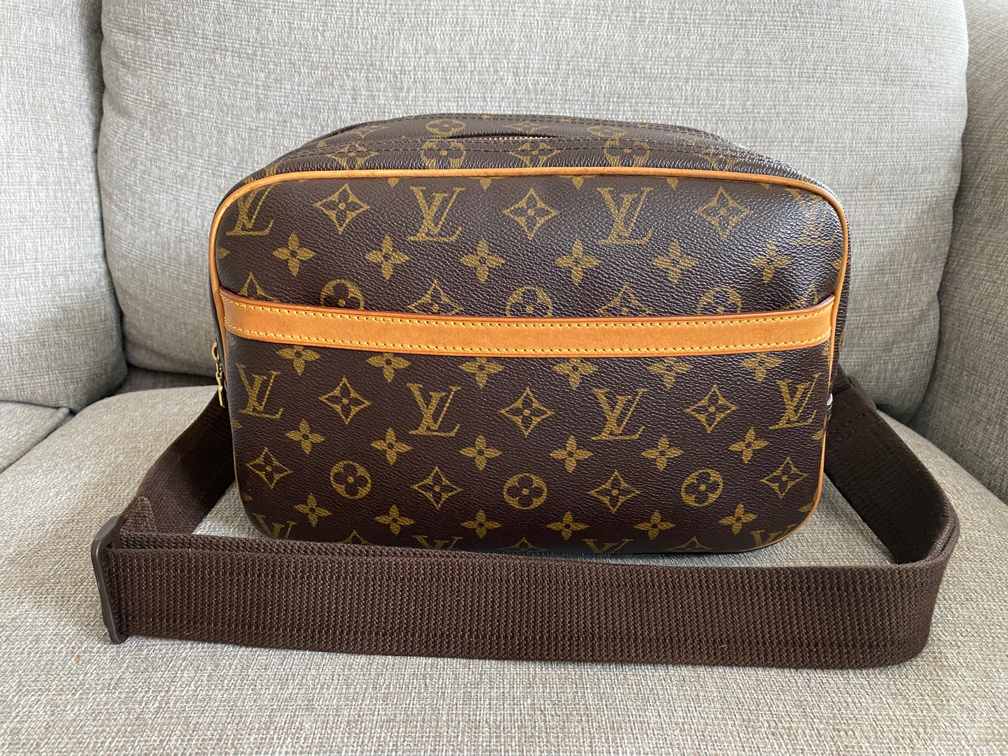 Louis Vuitton Reporter PM Crossbody Messenger Bag Brown Monogram