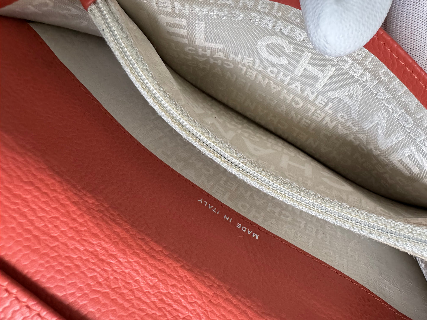 CHANEL Logo Caviar Skin Long Bifold Wallet
