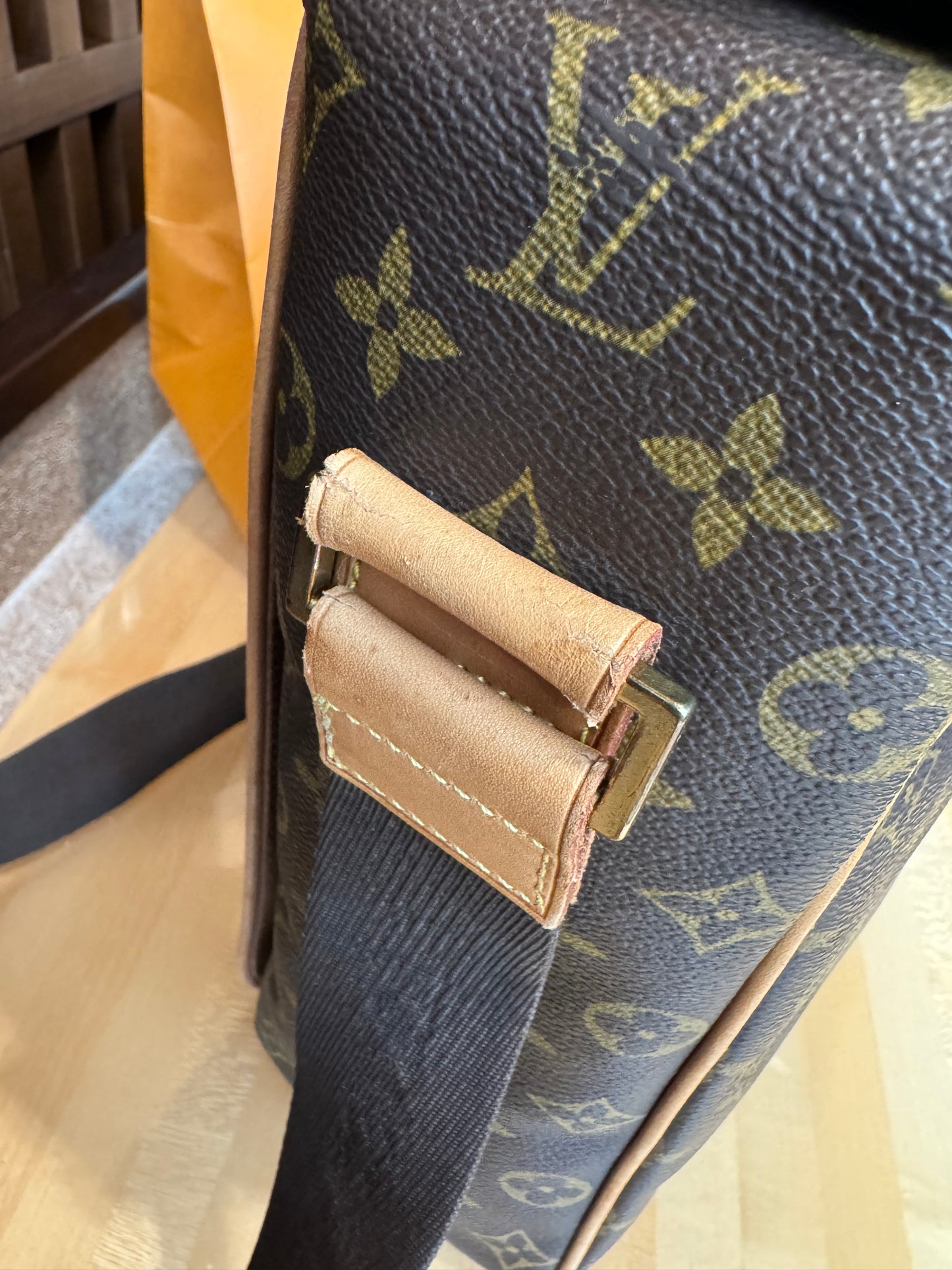 Louis Vuitton Abbesses Messenger Crossbody Laptop Bag Brown Monogram