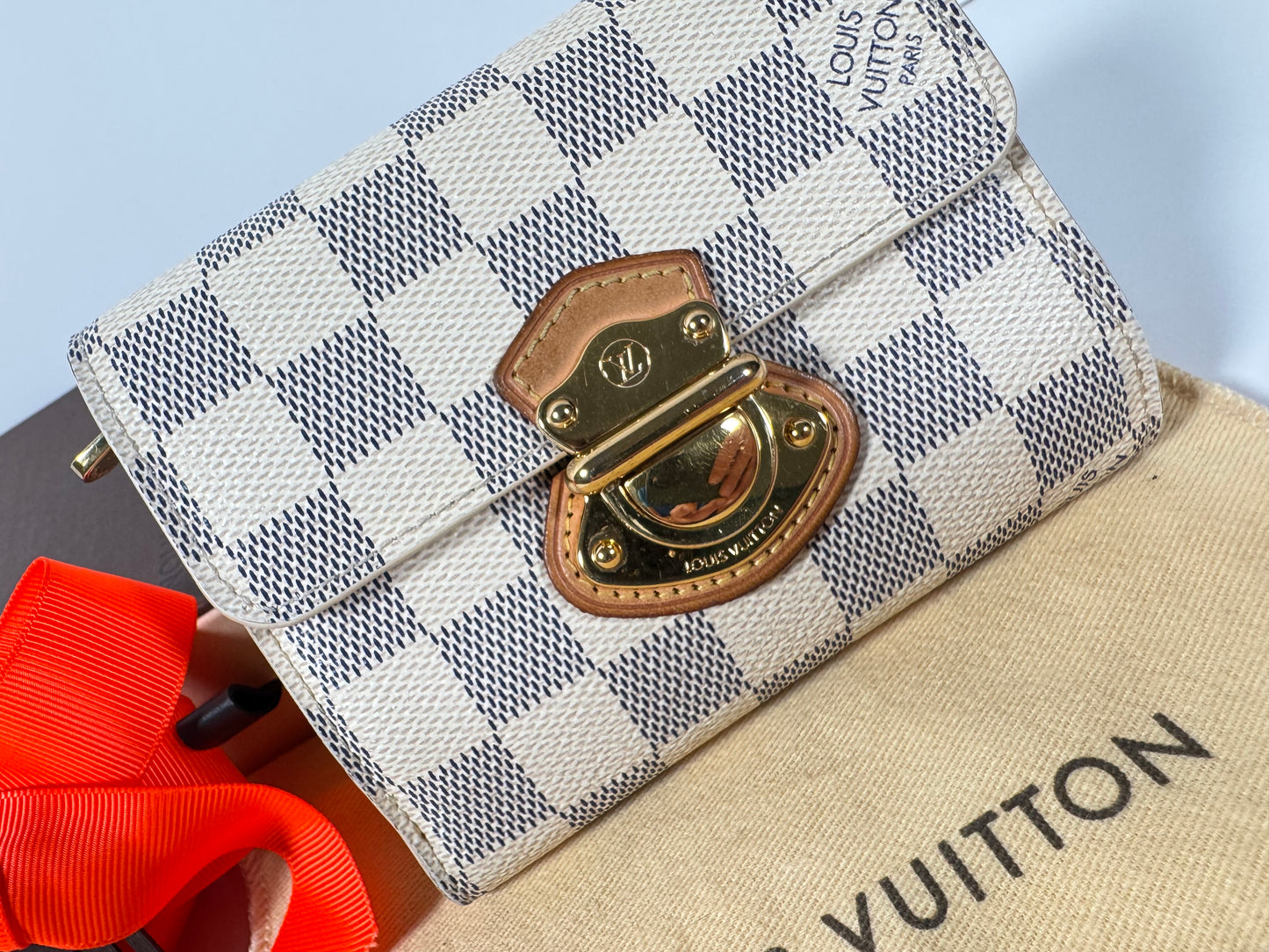 Louis Vuitton Damier Azur Portefeuille Joy Trifold Wallet