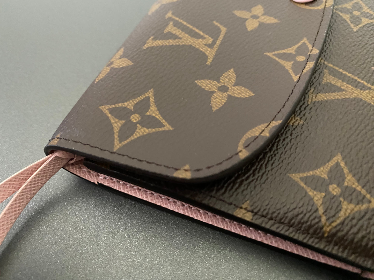 LOUIS VUITTON Emilie Wallet Pink Brown Monogram Canvas