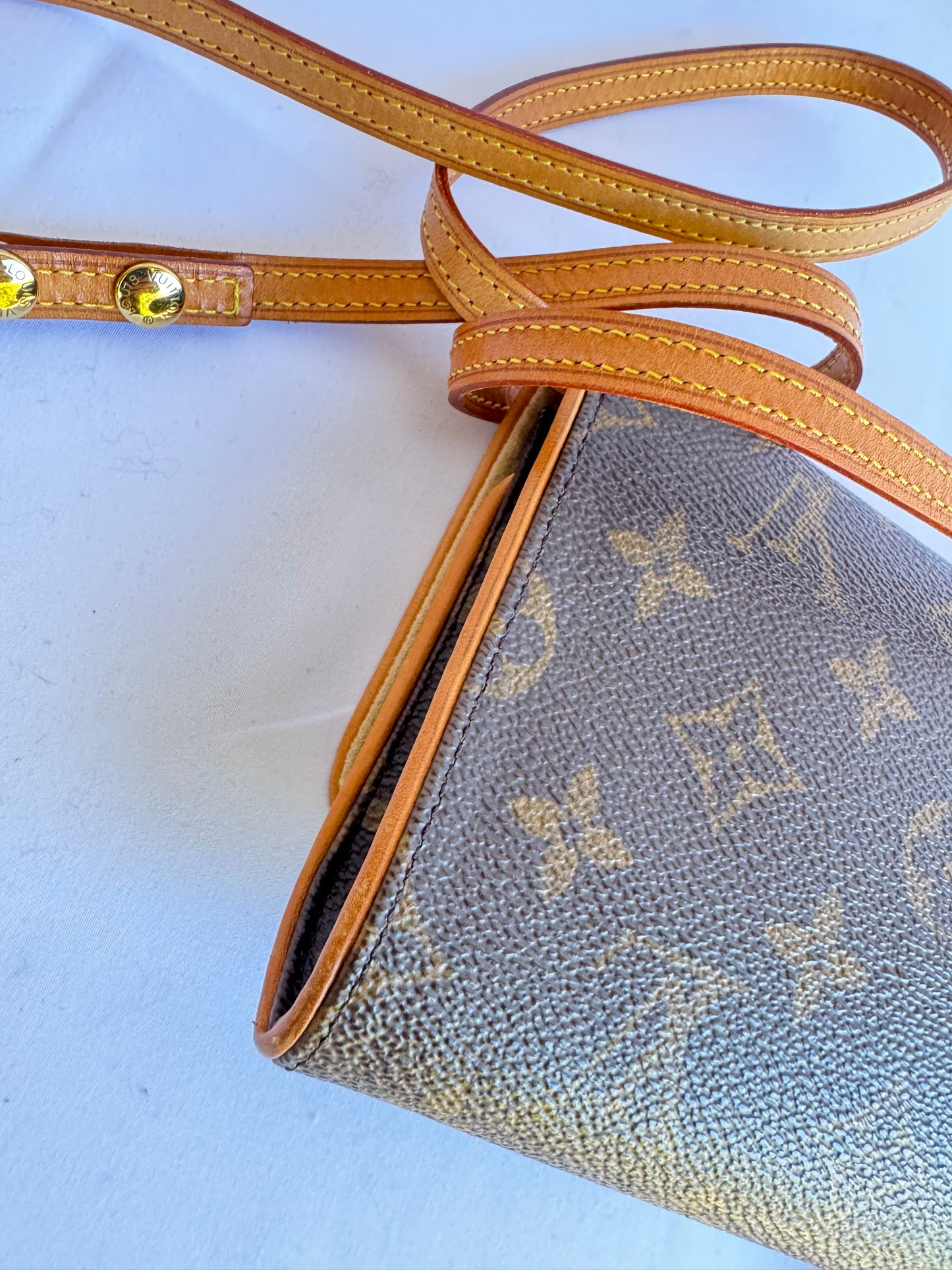 Louis Vuitton Pochette Twin GM Crossbody Bag Brown Monogram Canvas