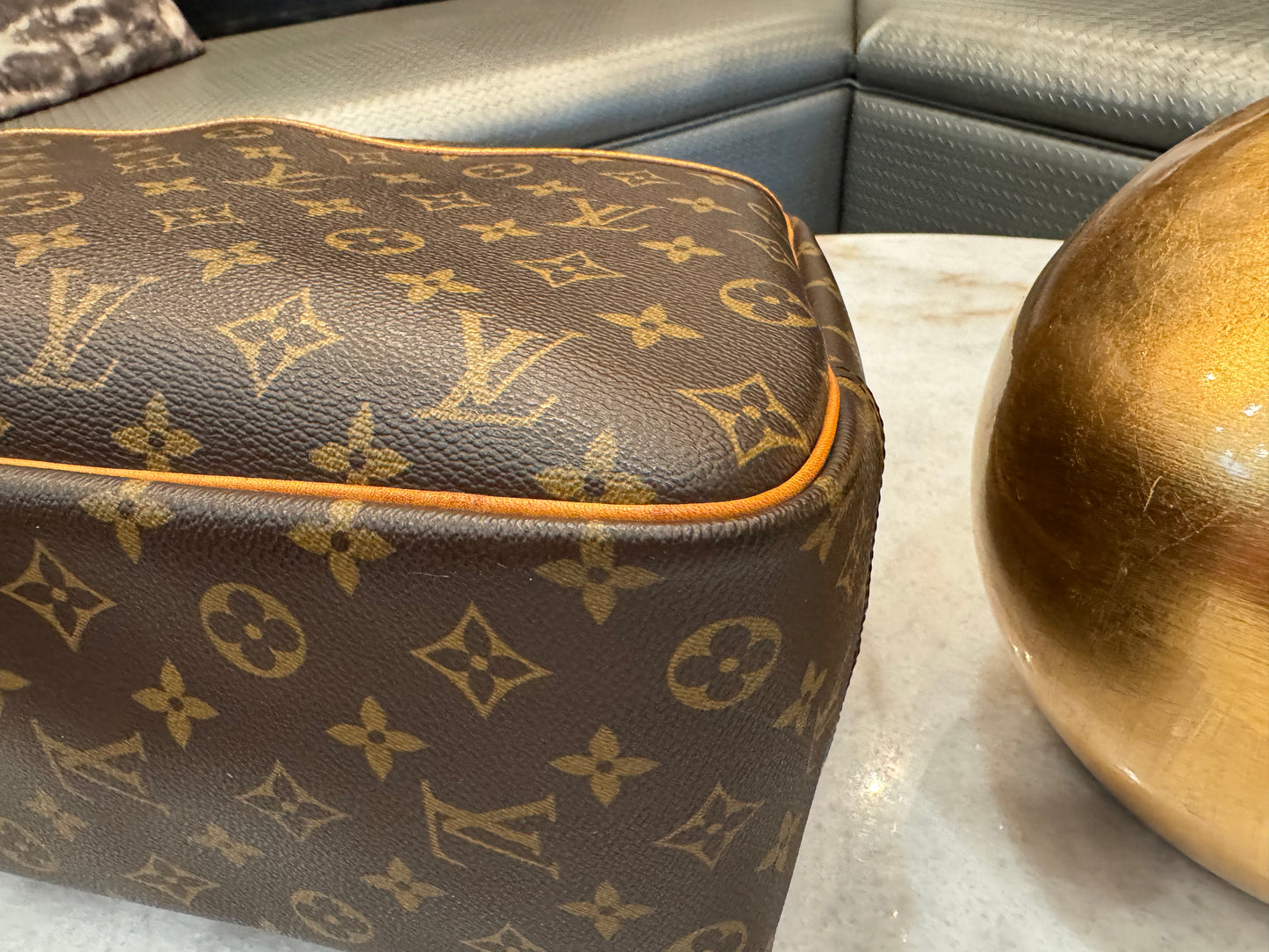 Louis Vuitton LV Hand Bag Deauville Brown Monogram
