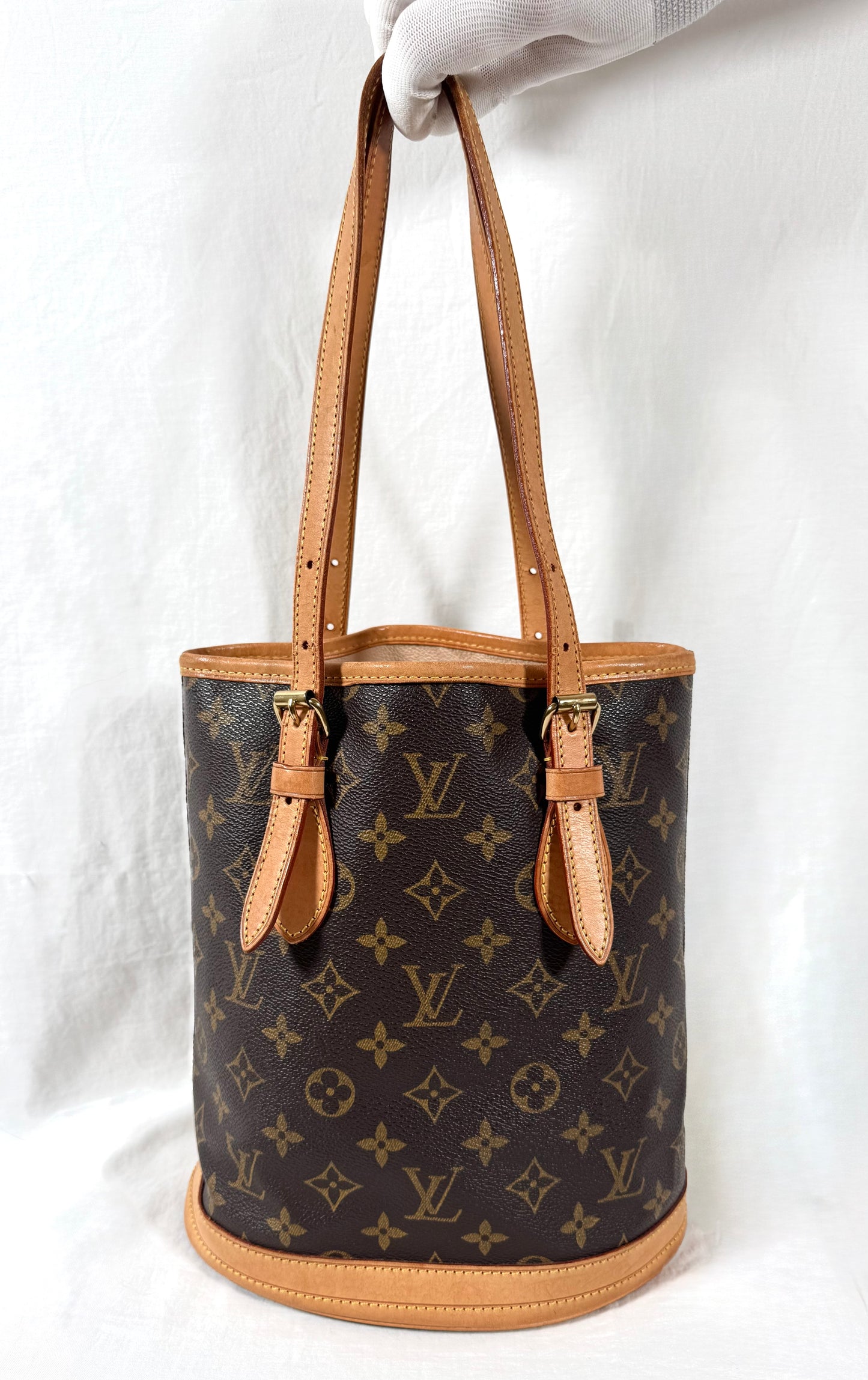 Louis Vuitton LV Monogram Canvas Bucket PM Handbag Tote Bag Purse - VERY GOOD